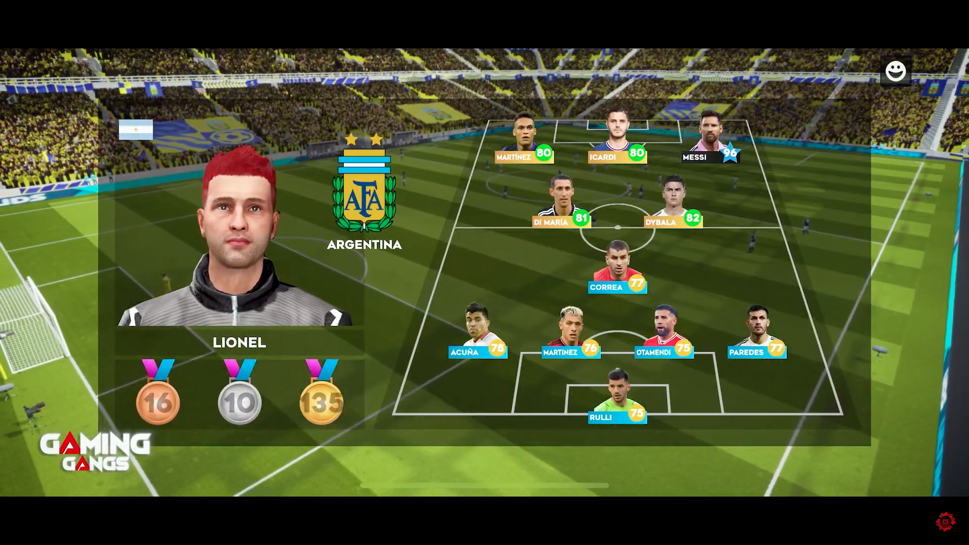 soccer video game lineup