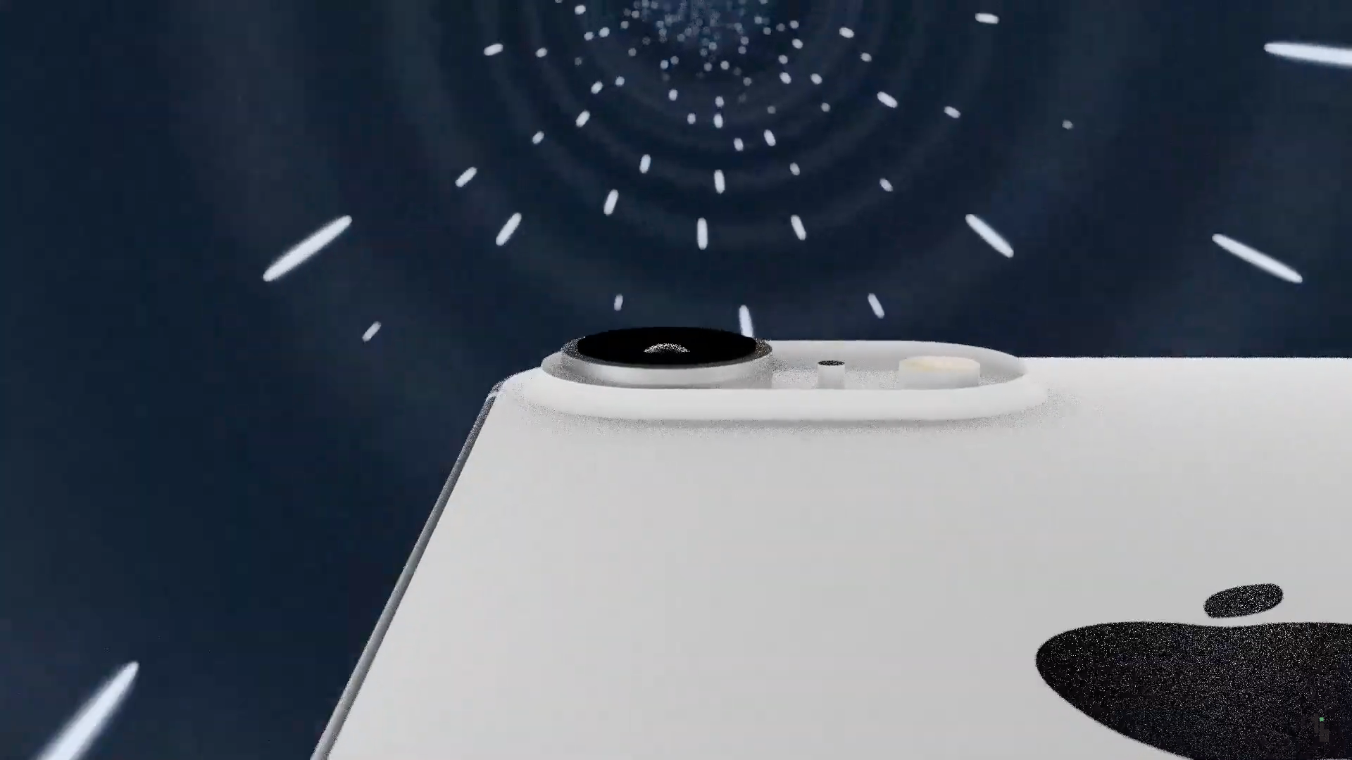 white iphone camera tunnel