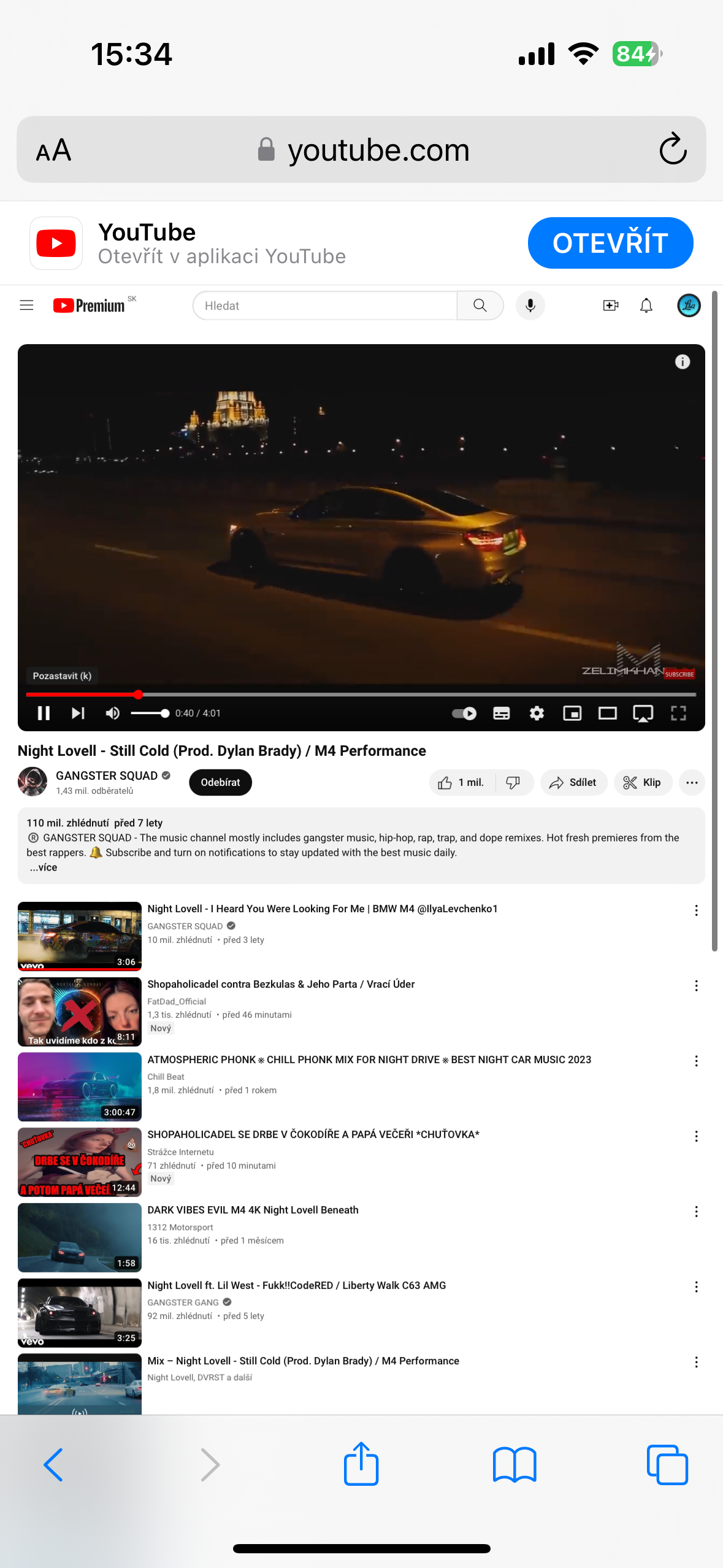 youtube video on smartphone
