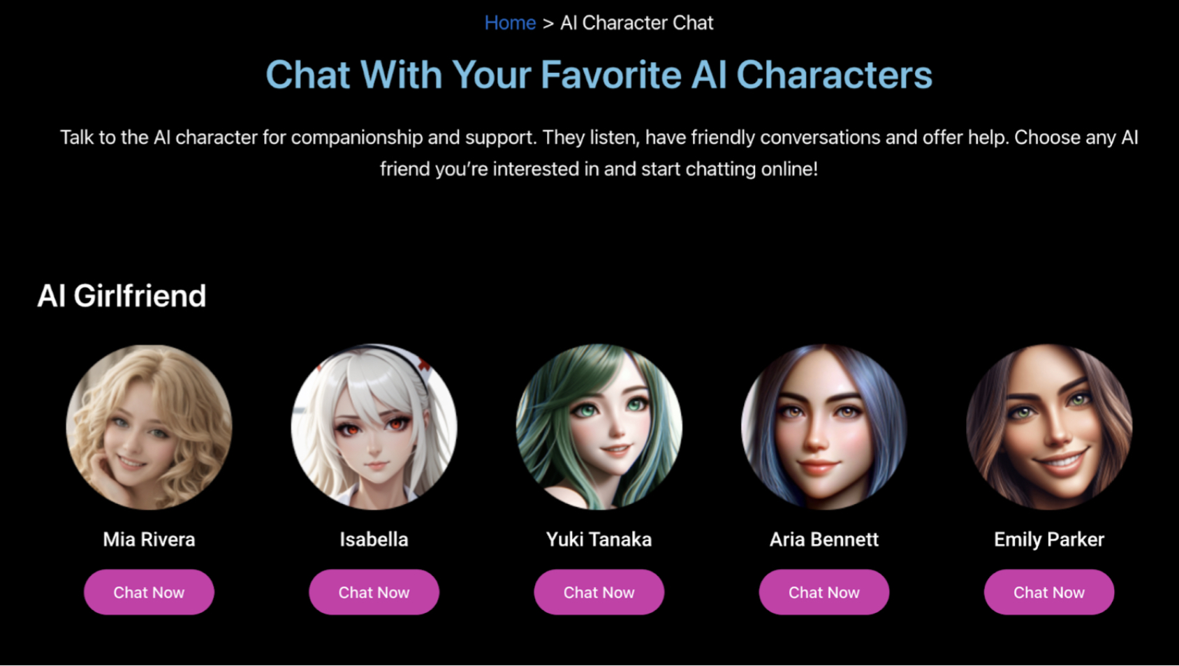 ai girlfriend selection