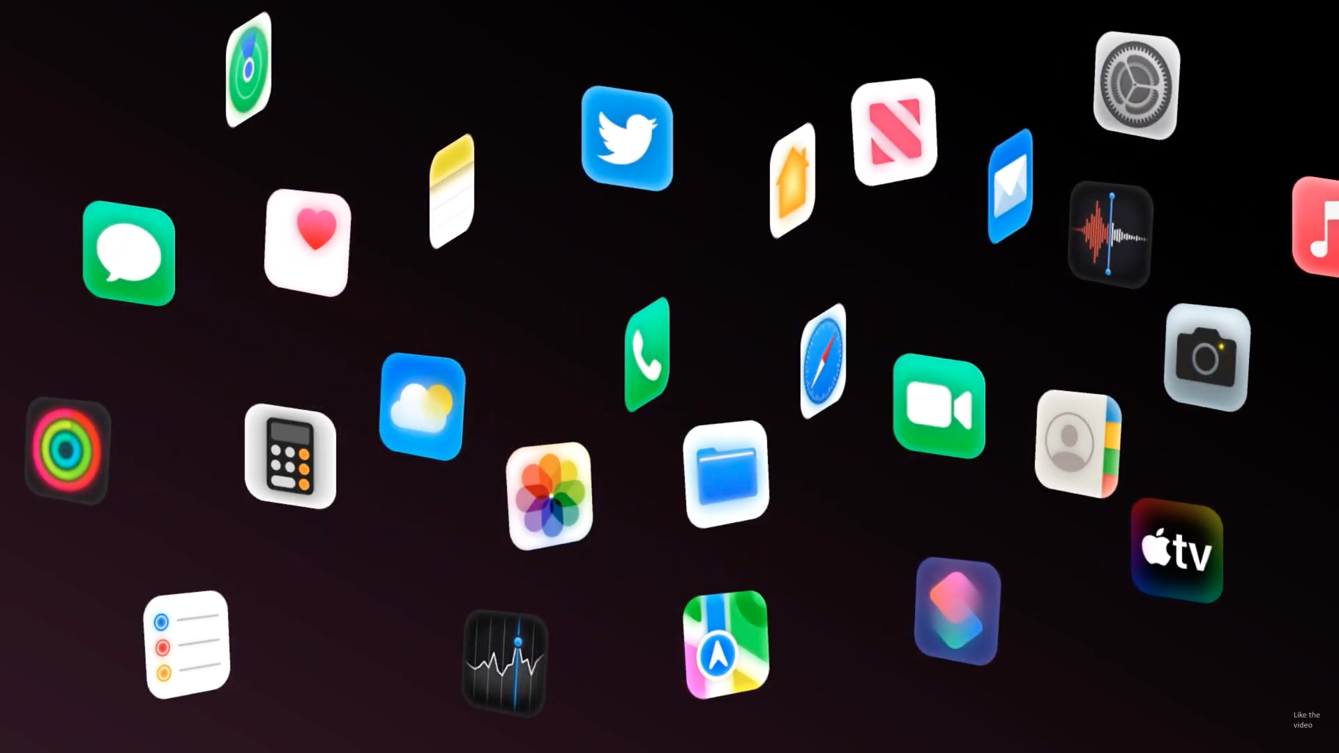 app icons floating