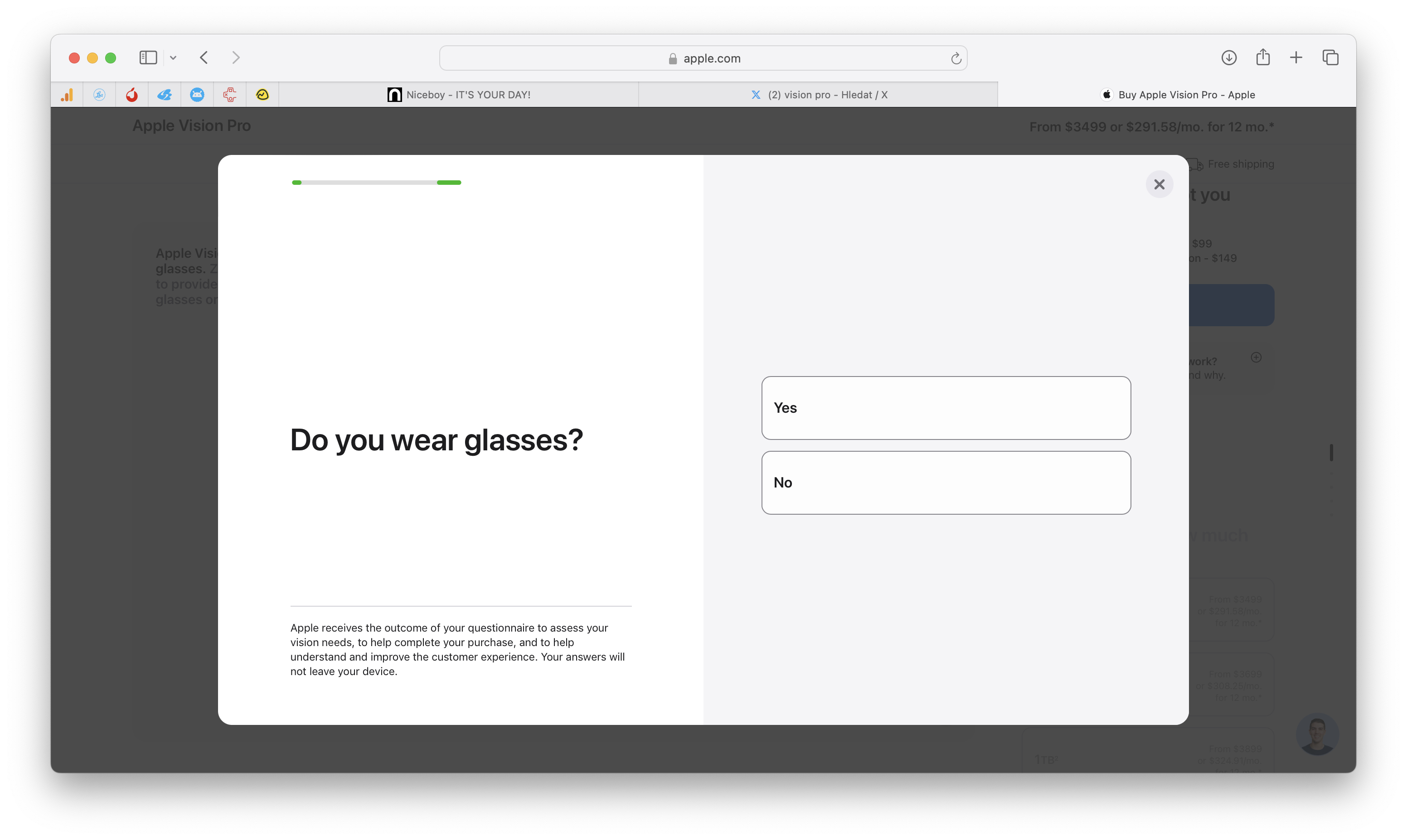 apple vision pro glasses question