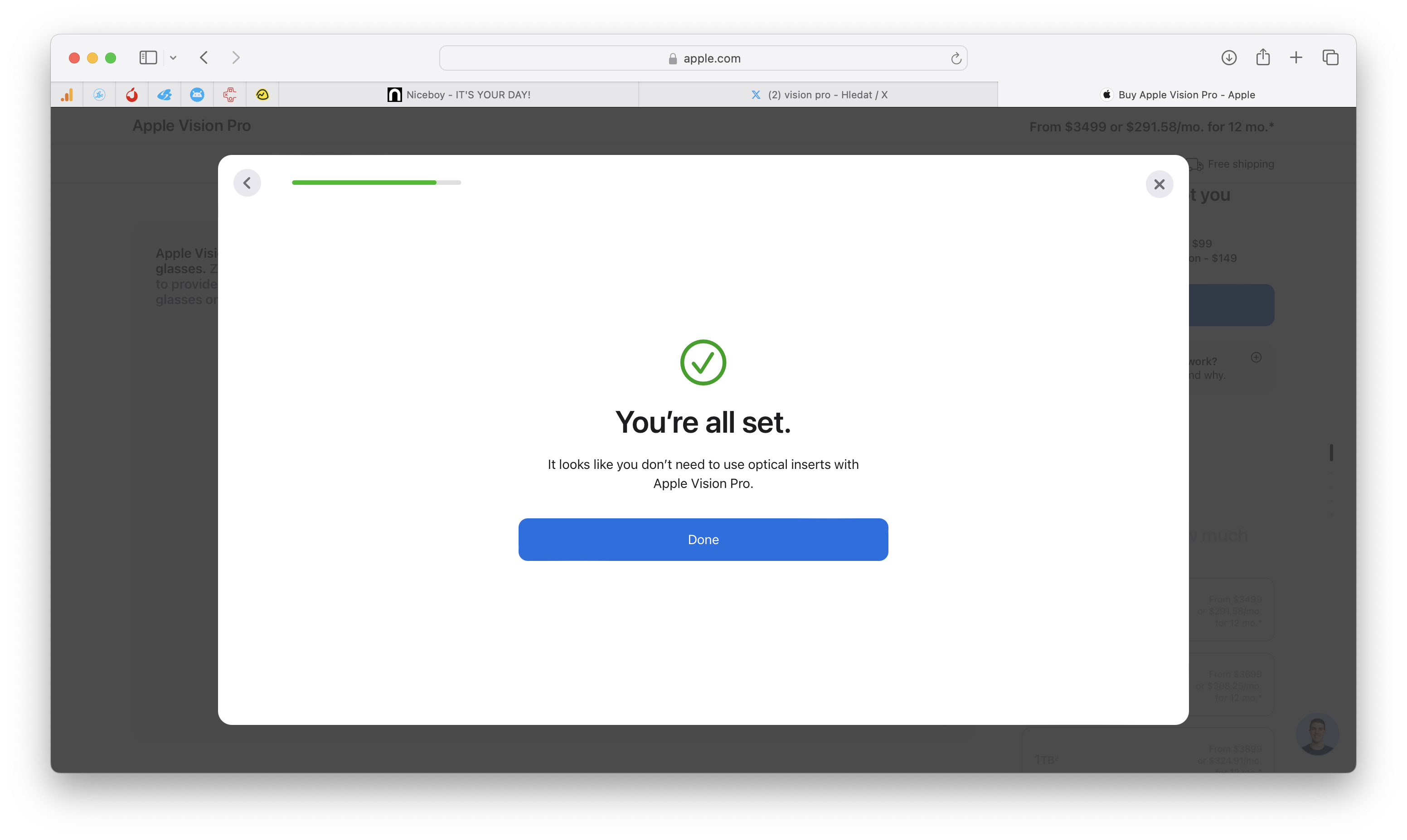 apple vision pro setup complete