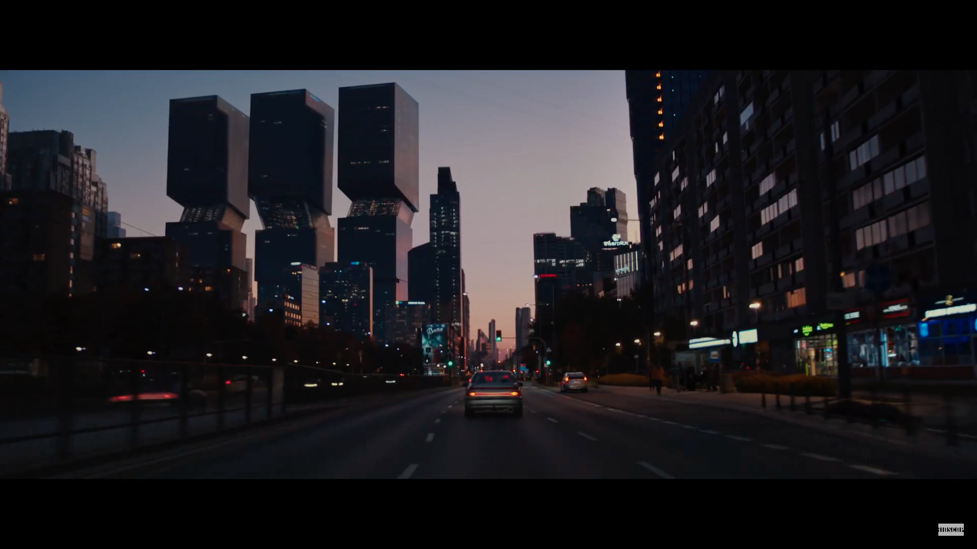 cityscape sunset drive