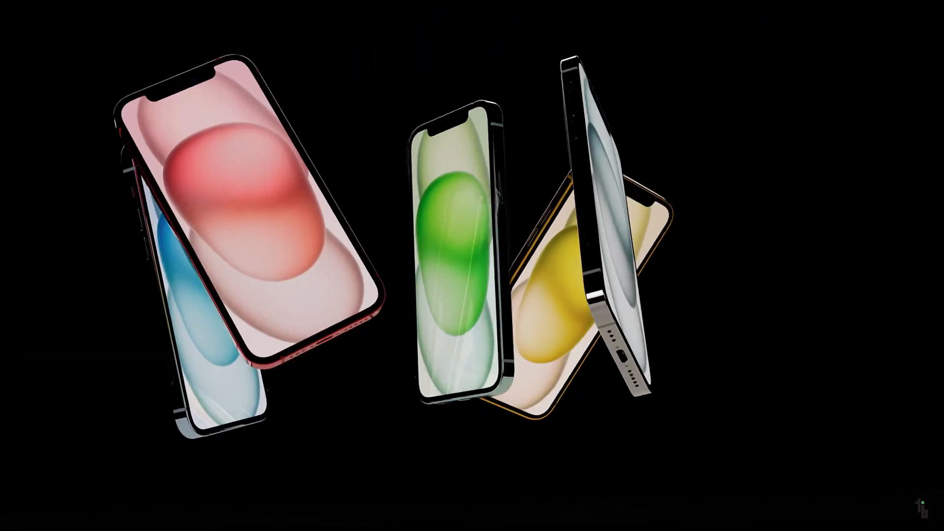 colorful smartphones floating