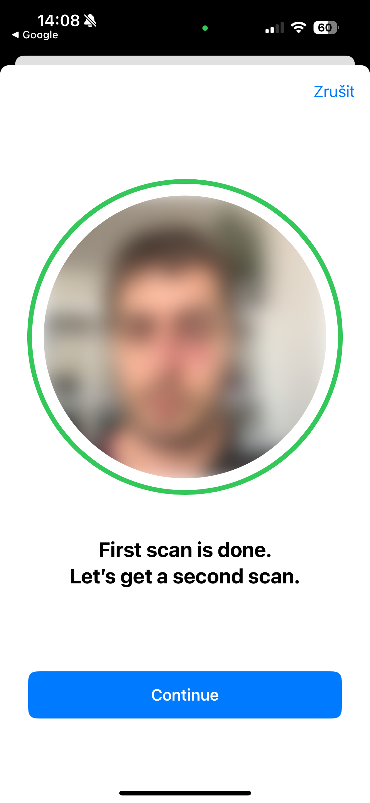 face scan progress screen