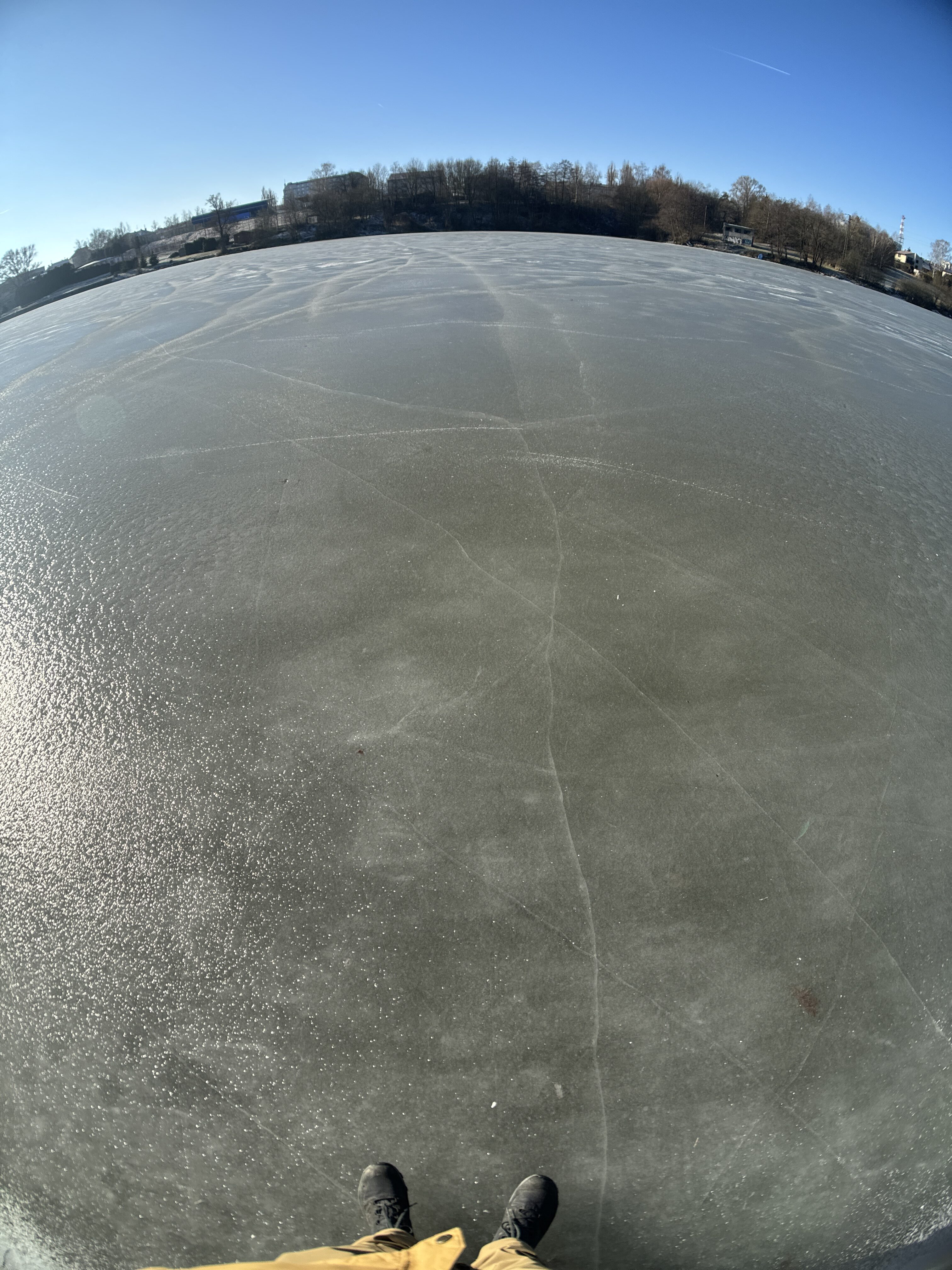 feet on ice lake