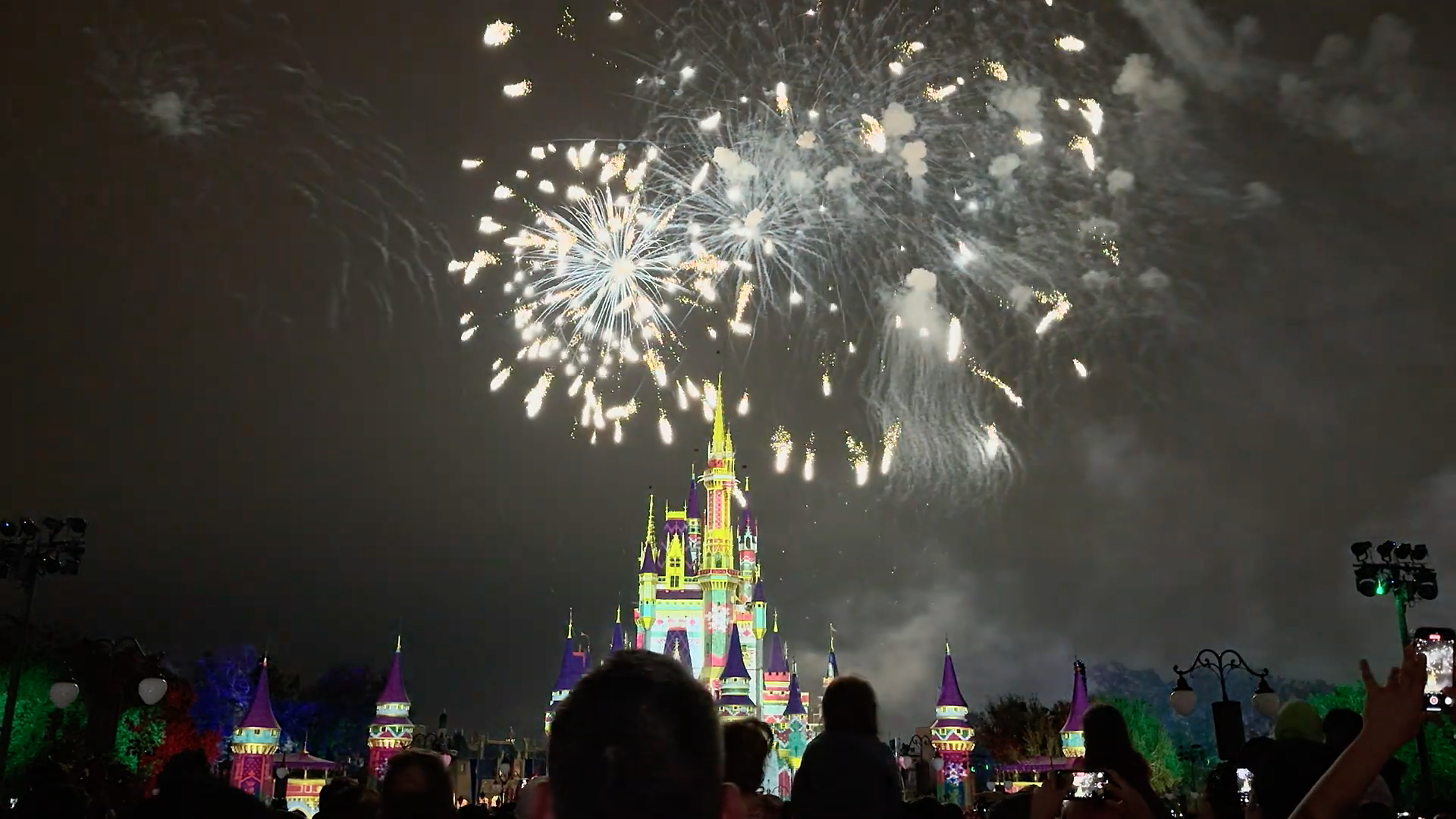 fireworks over castle night