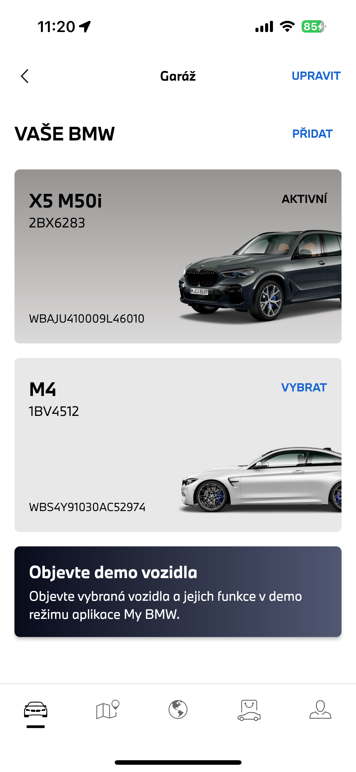 garage vehicle selection