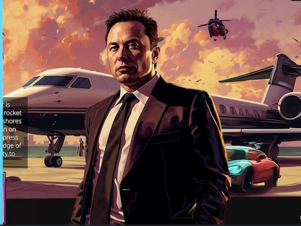 illustration man suit private jet