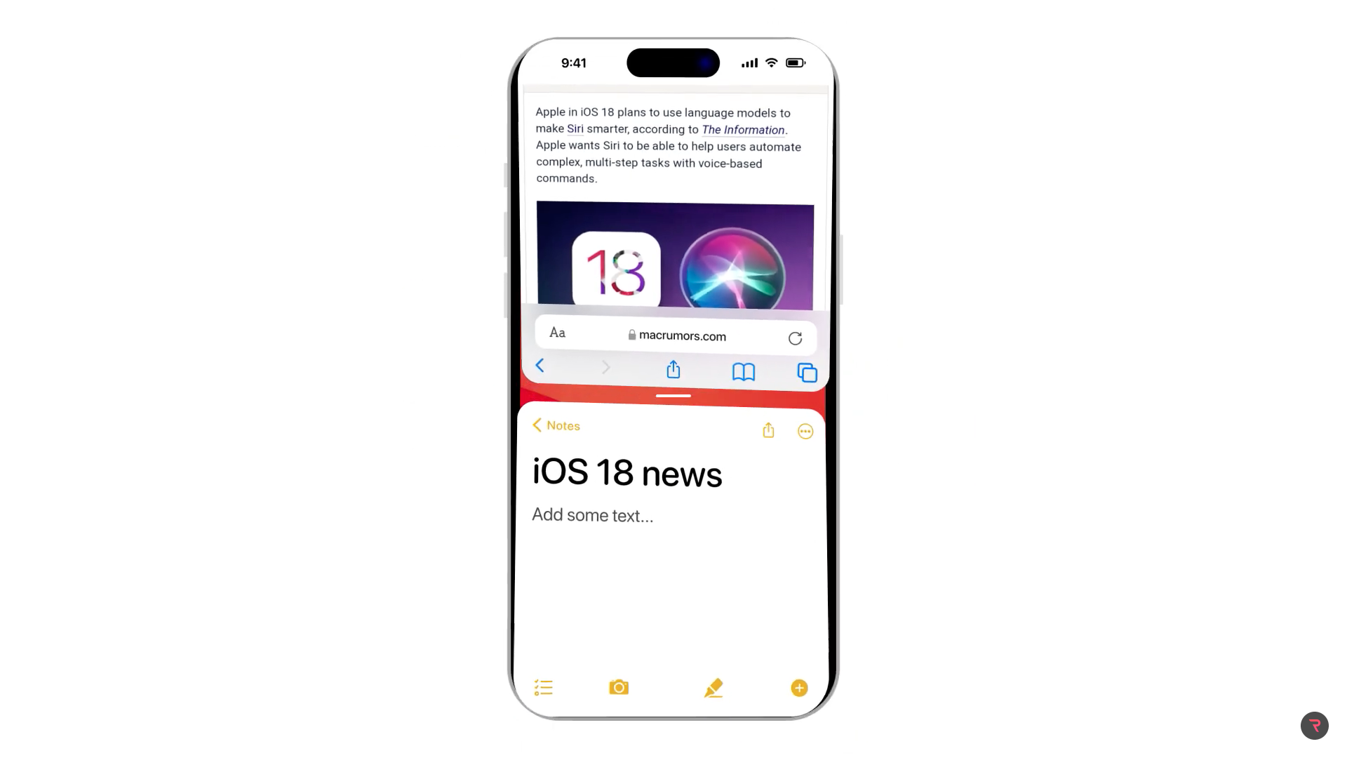 ios 18 news vertical split