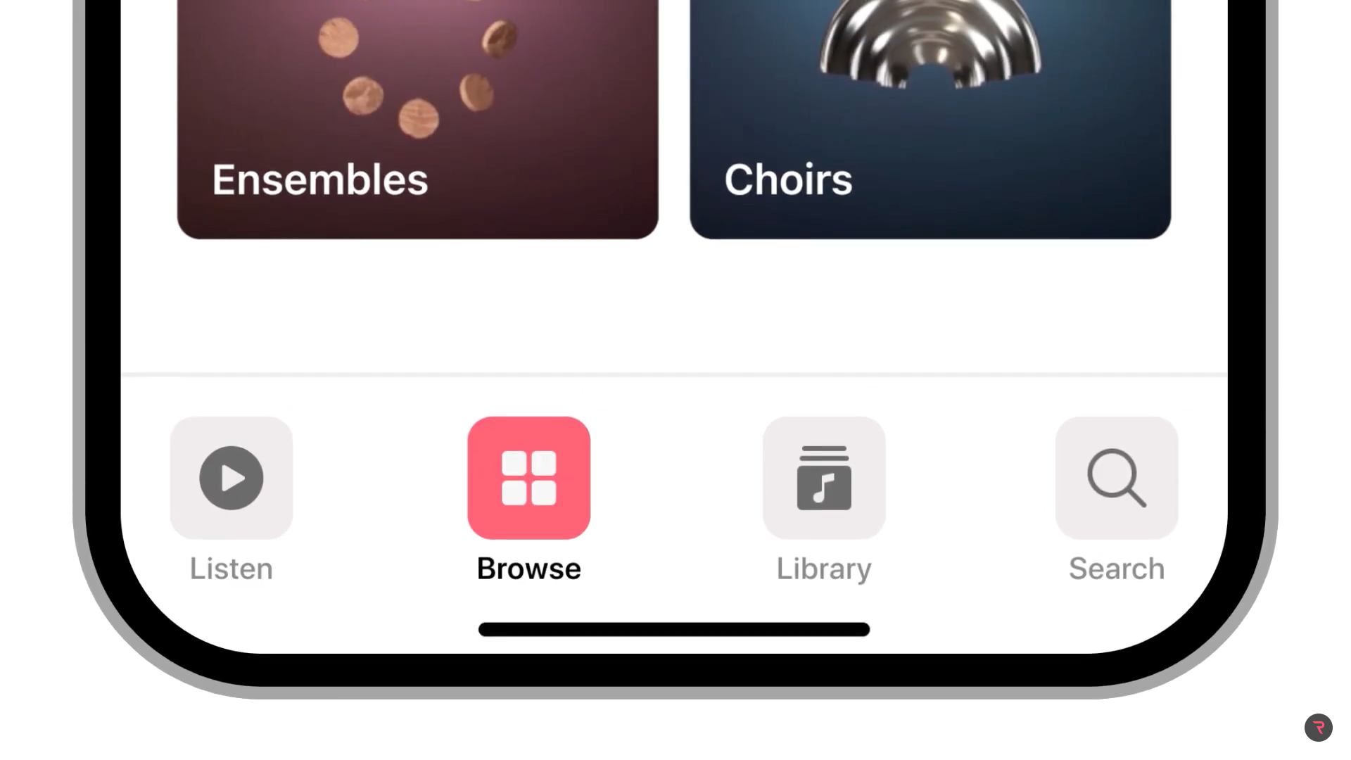 iphone music browse closeup