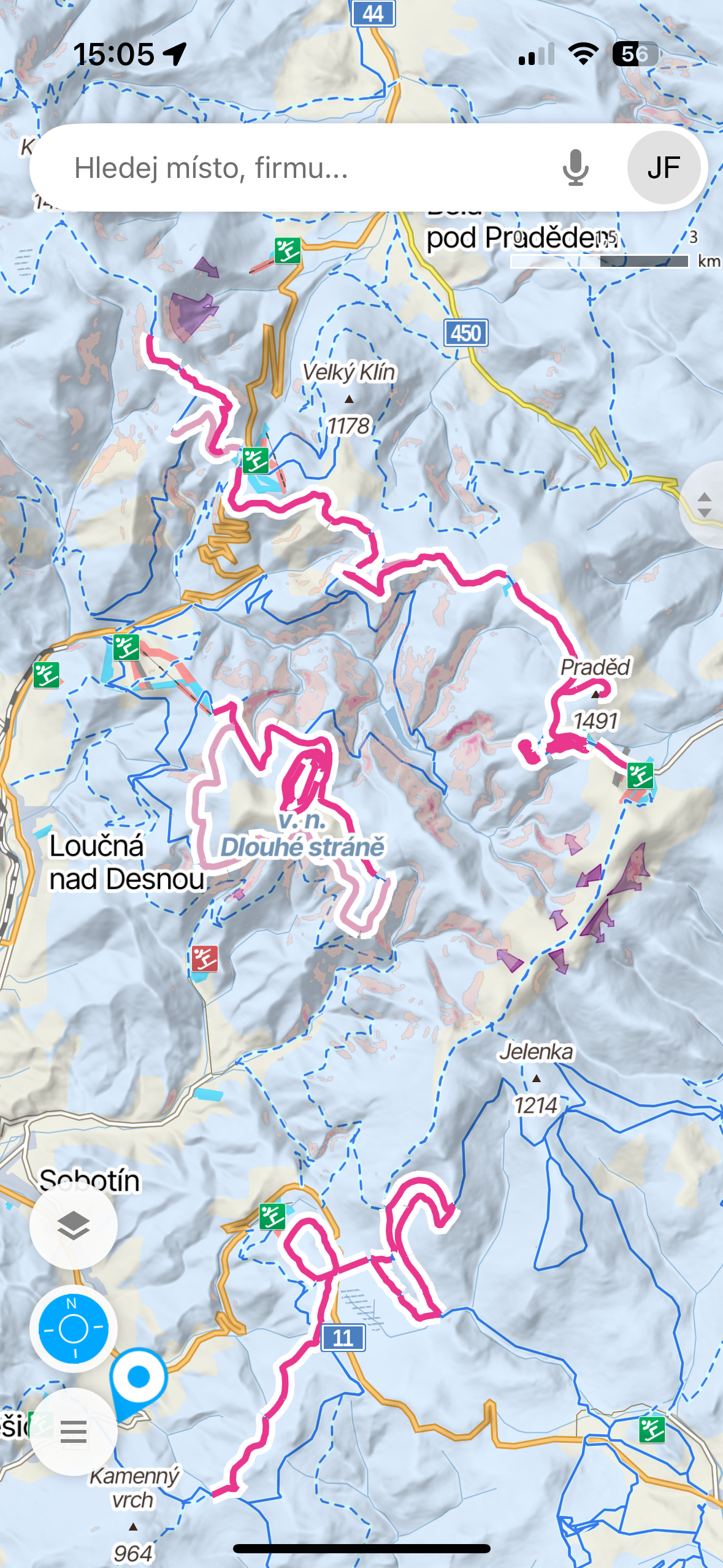 loucna nad desnou trail map