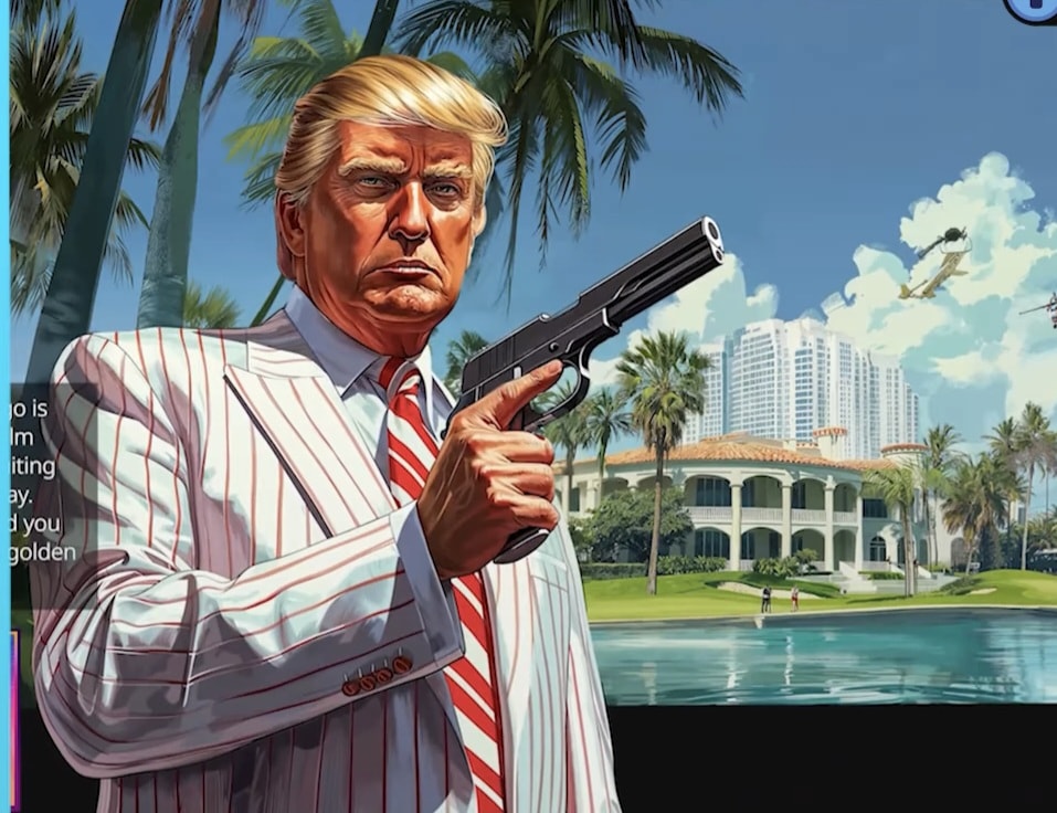 man in suit with gun