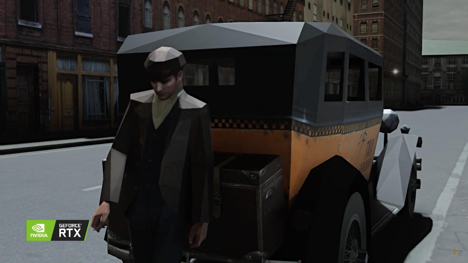 man standing by taxi