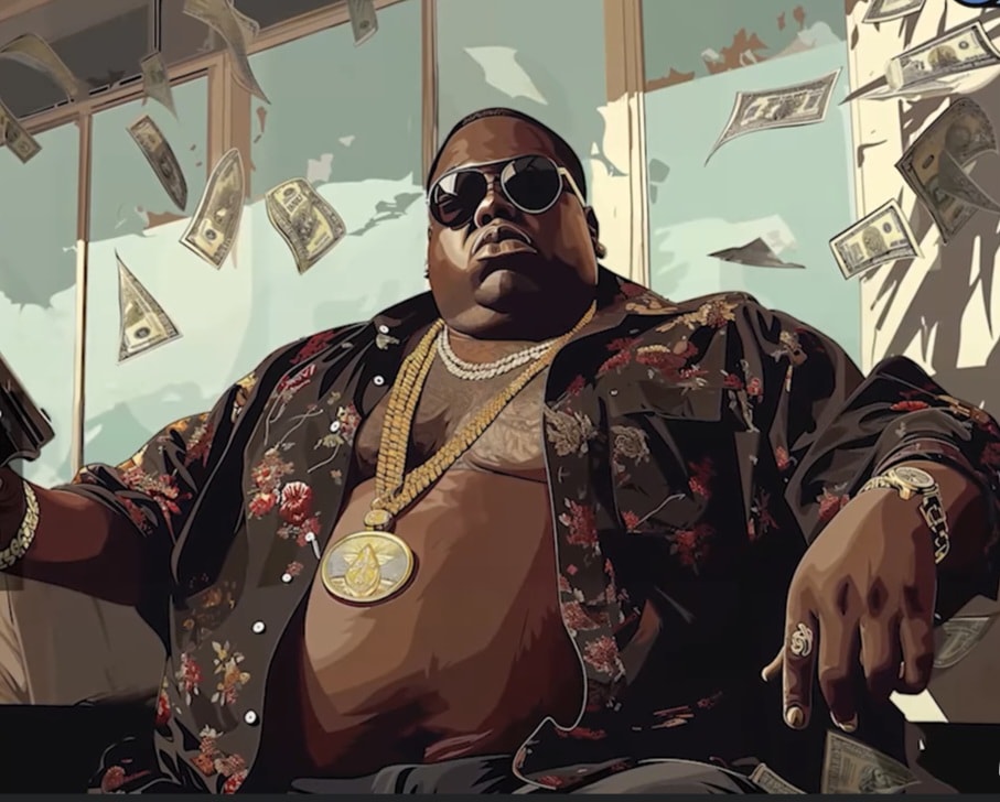 man with money and gun