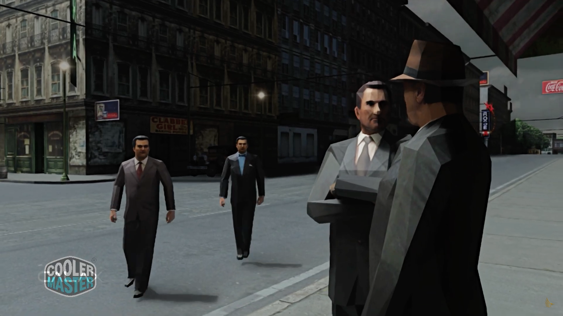 men walking on city street