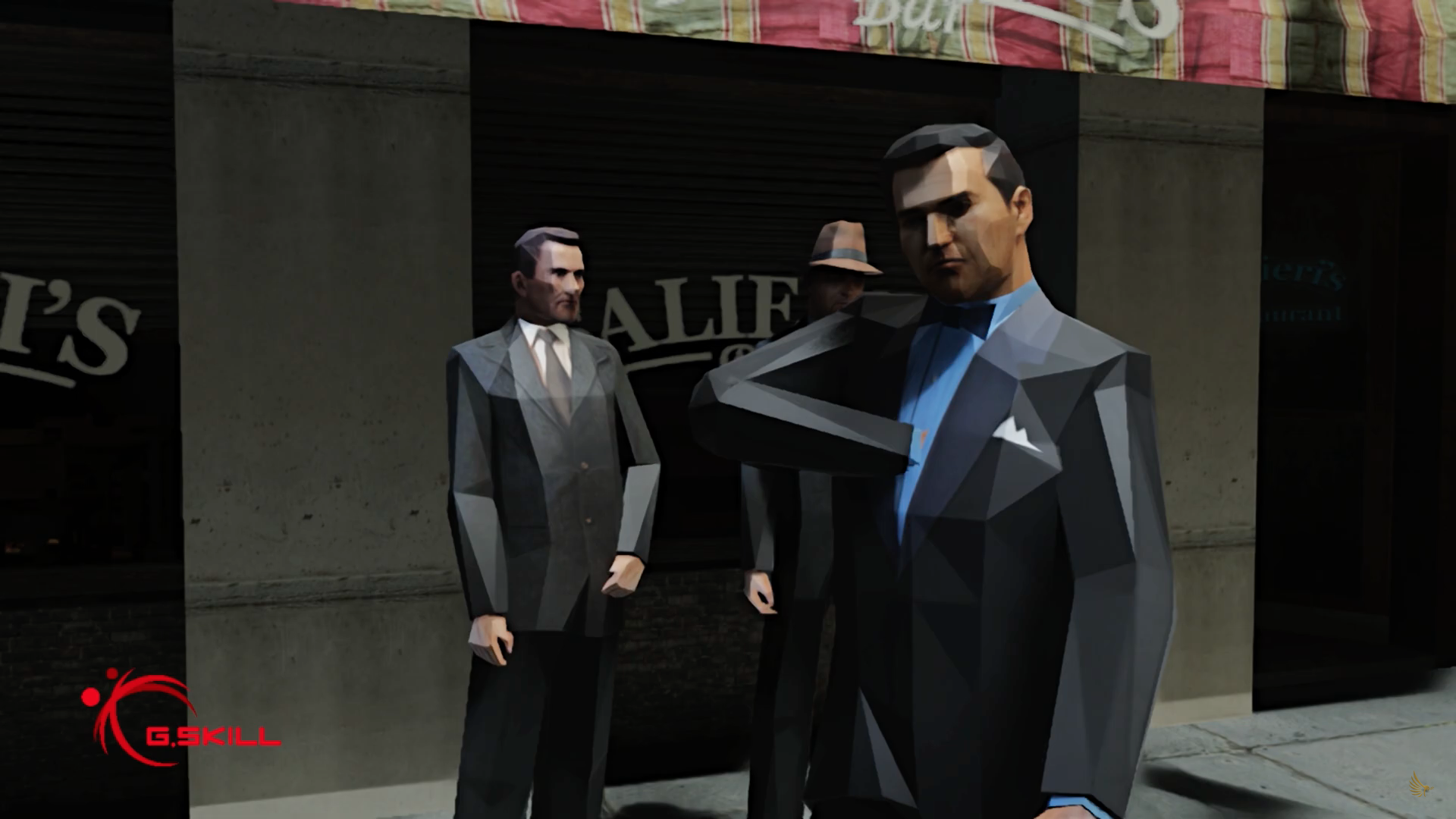 polygonal characters outside shop