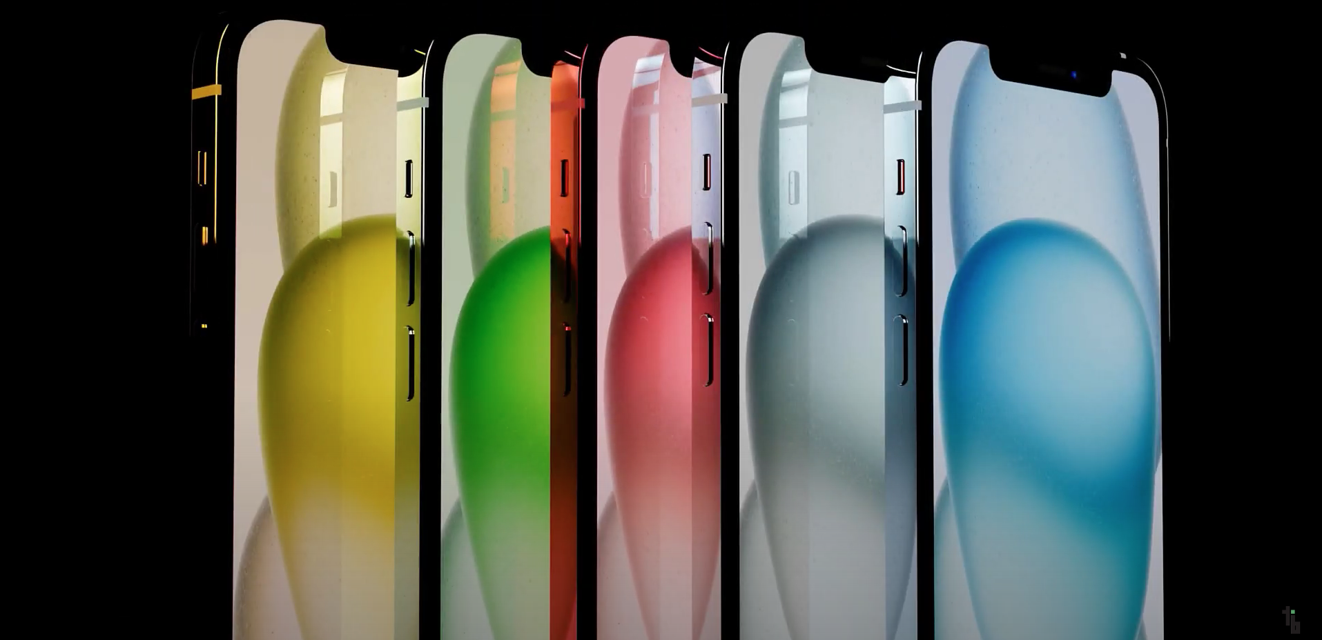 smartphones various colors