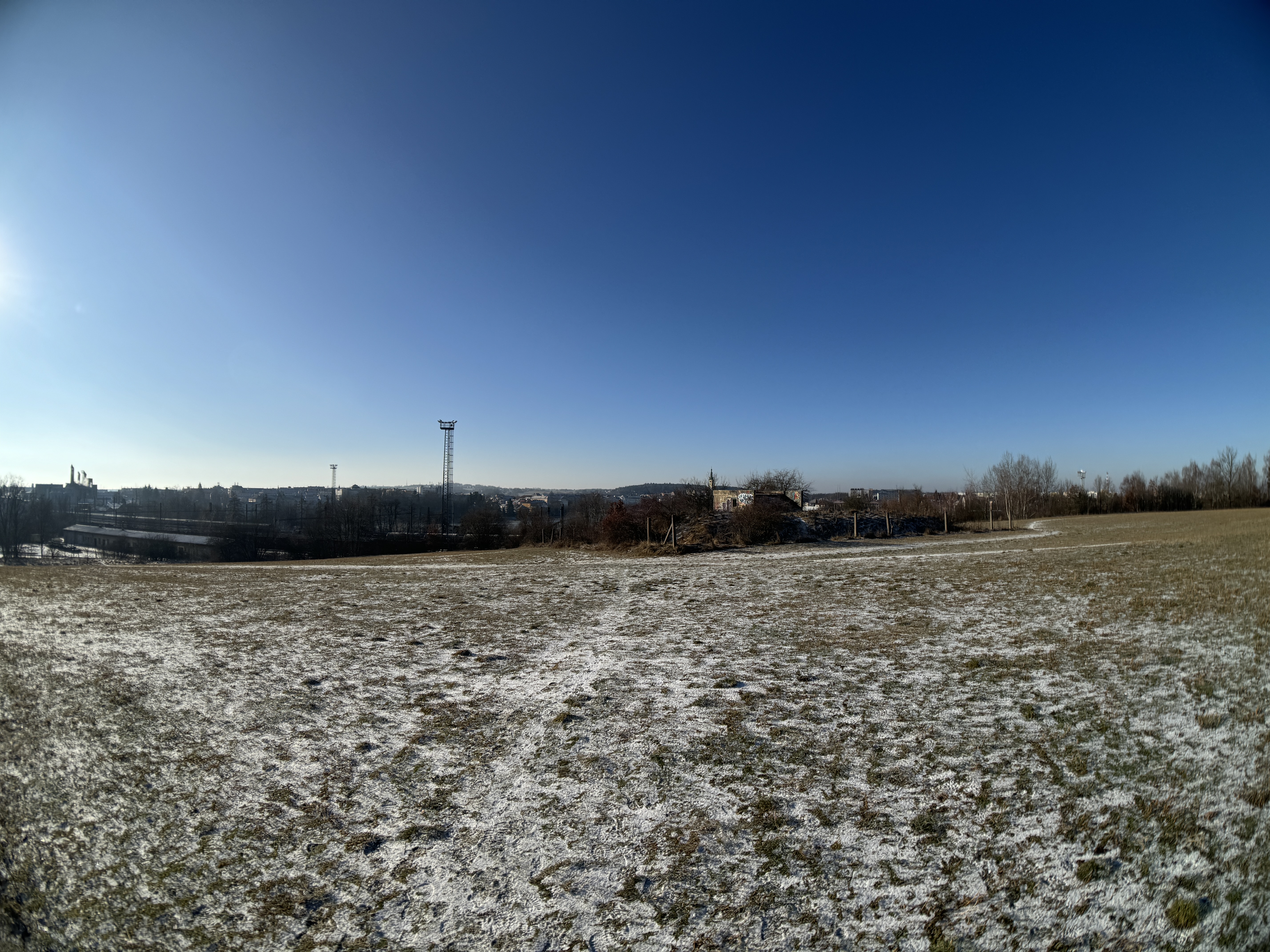 snowy field clear sky