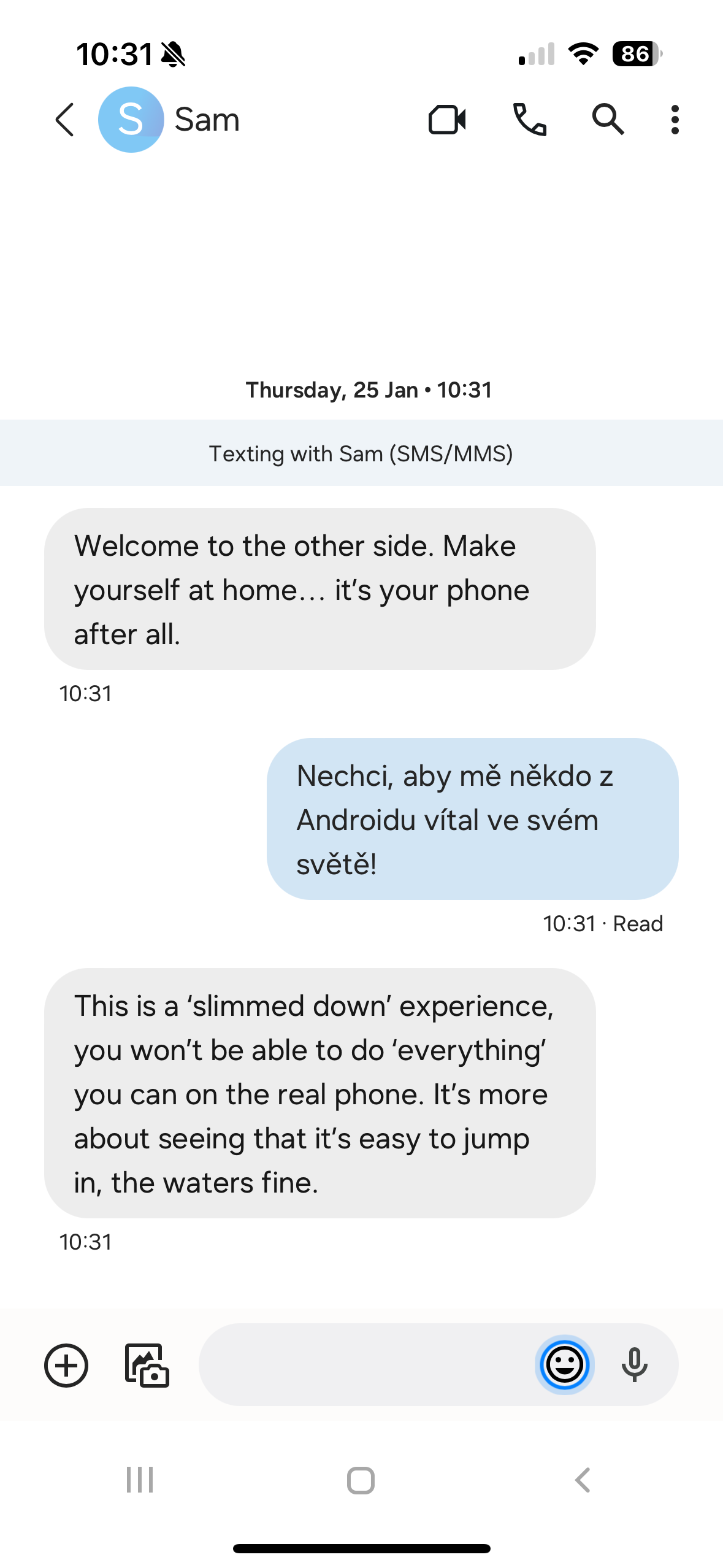 text message conversation