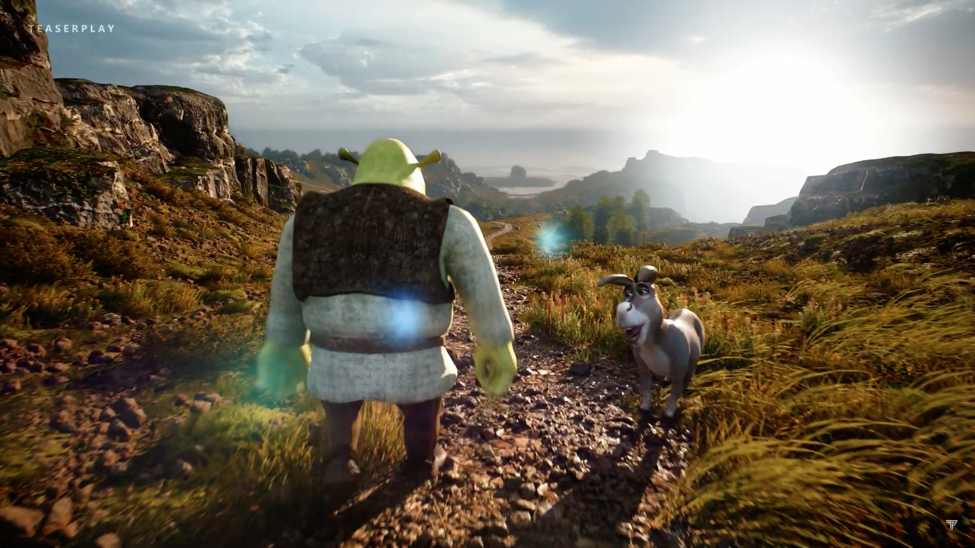 animated ogre donkey landscape