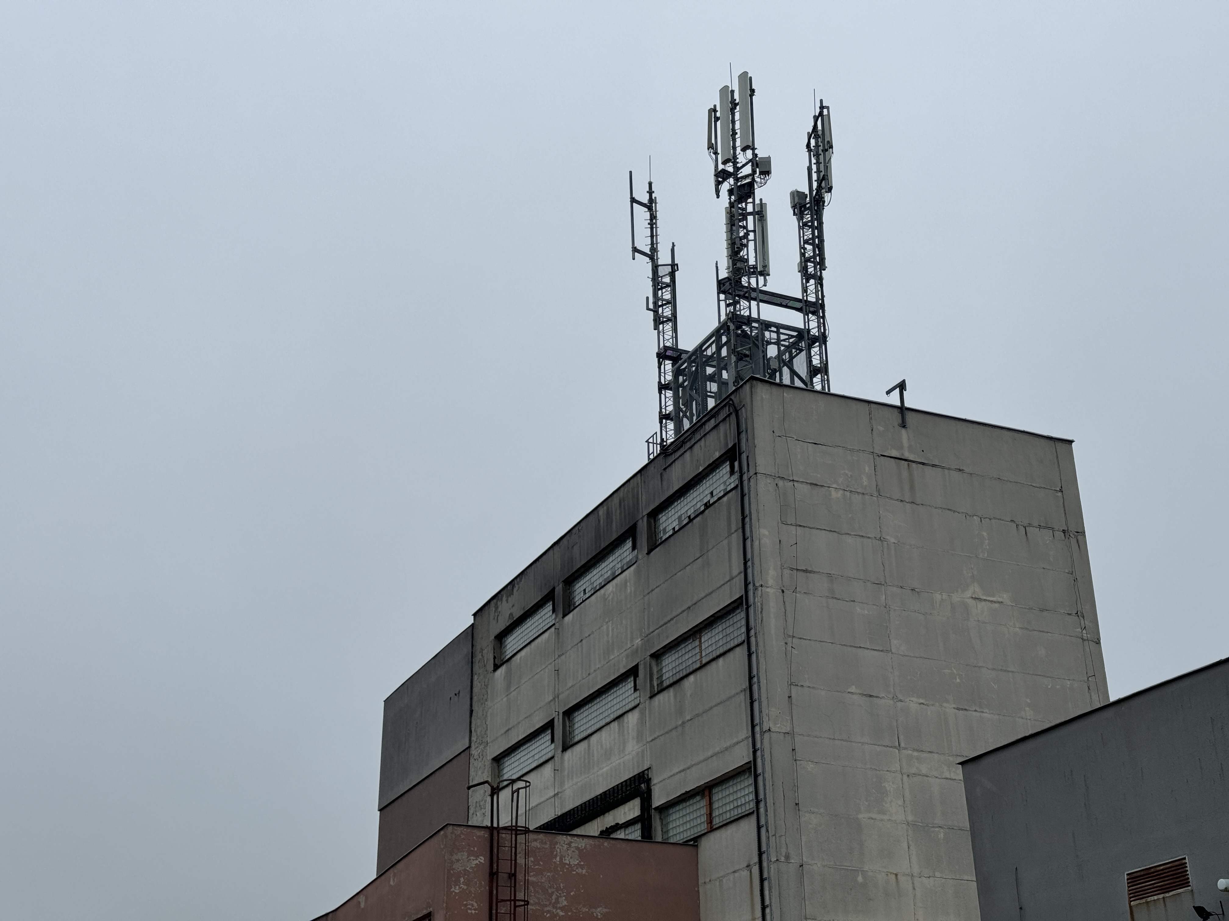 antenna on building rooftop