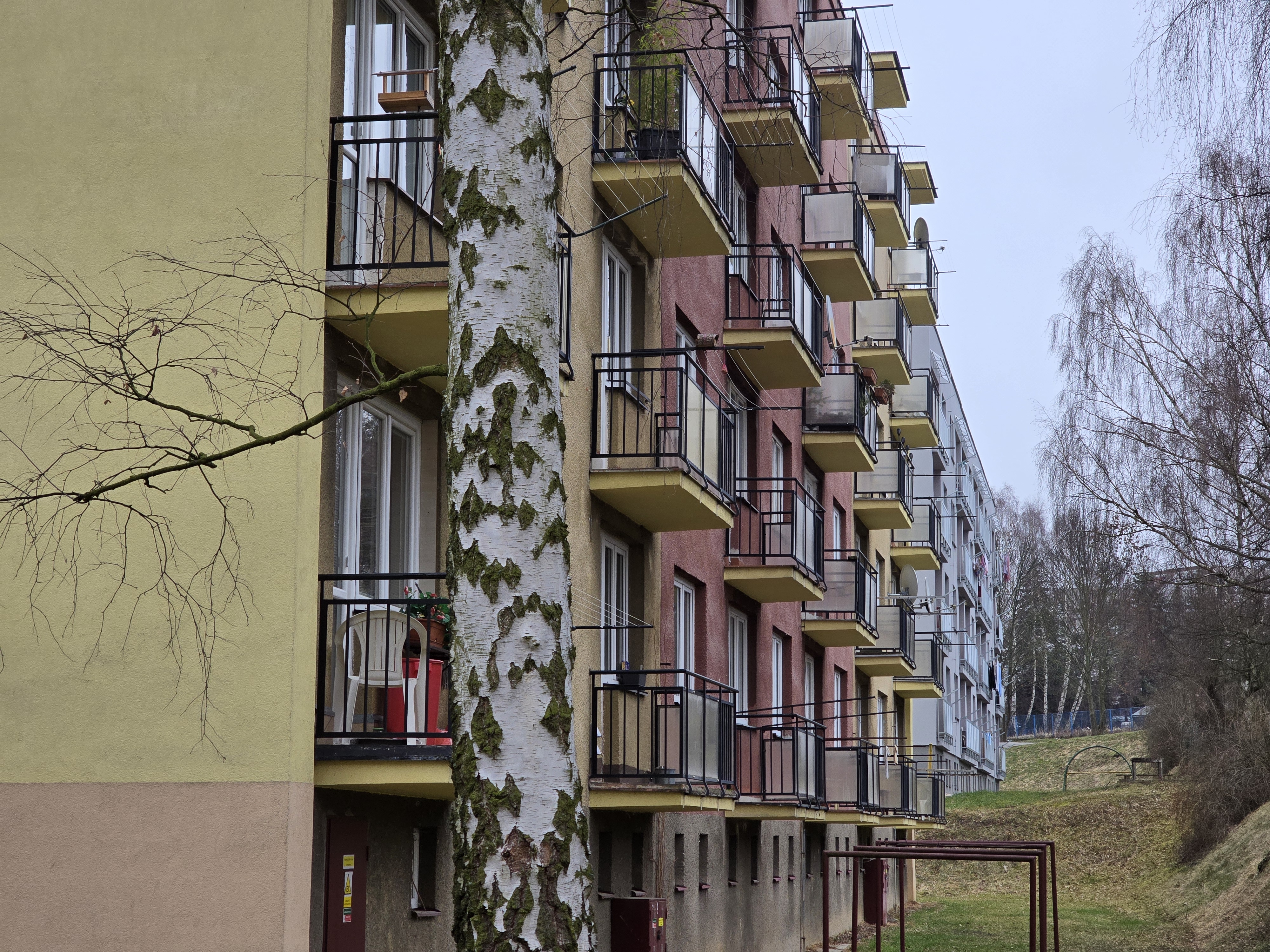 apartment balconies closeup
