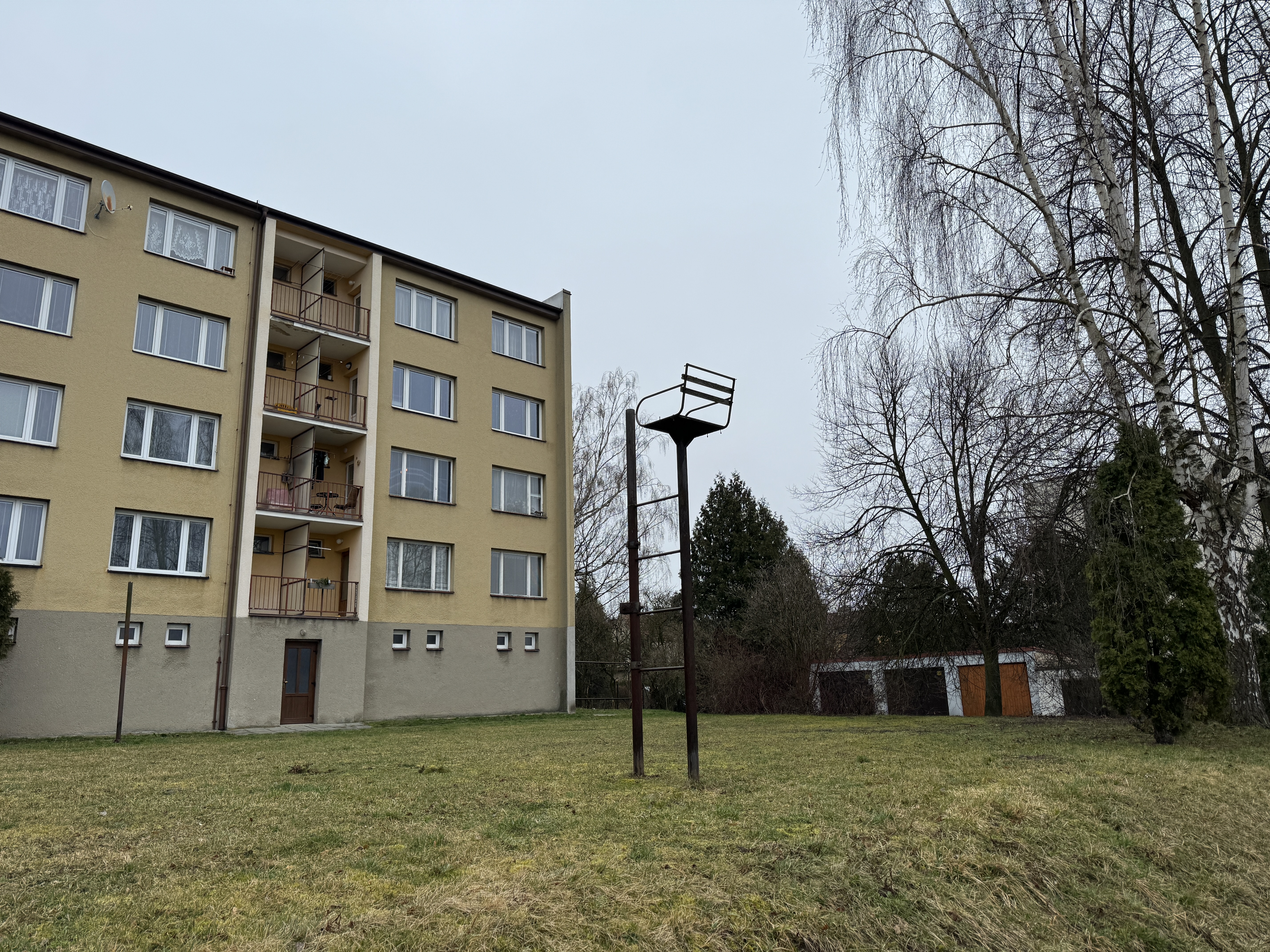 apartment building and lawn
