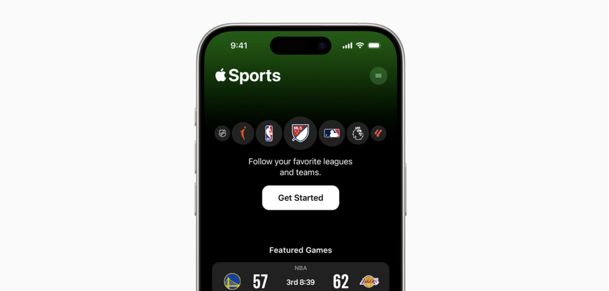 apple sports app interface