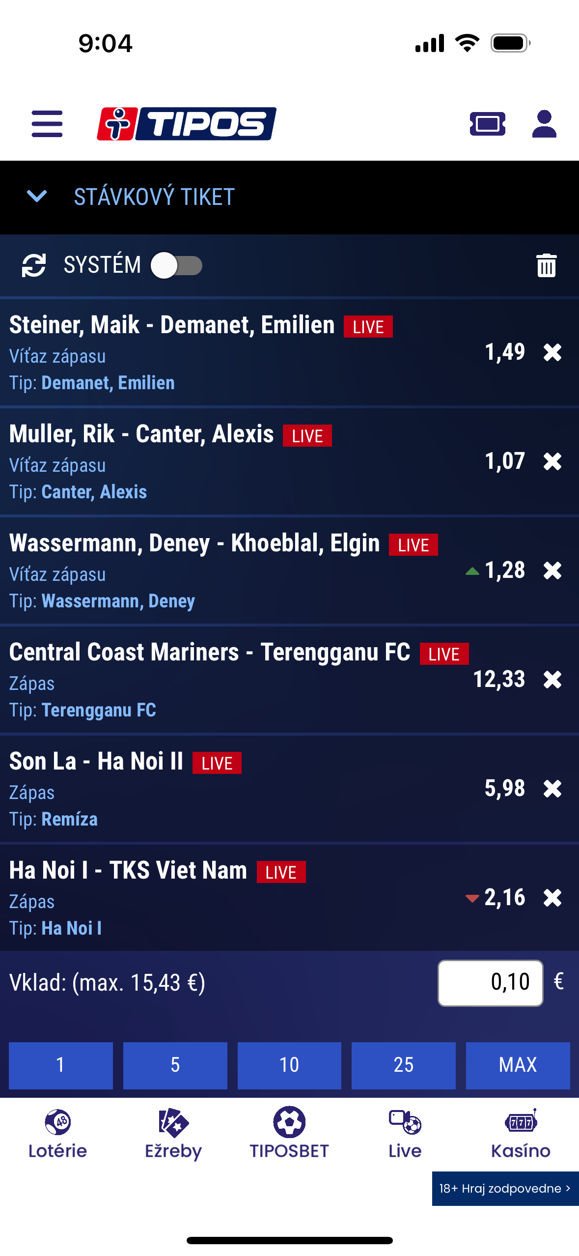 betting app betting slip