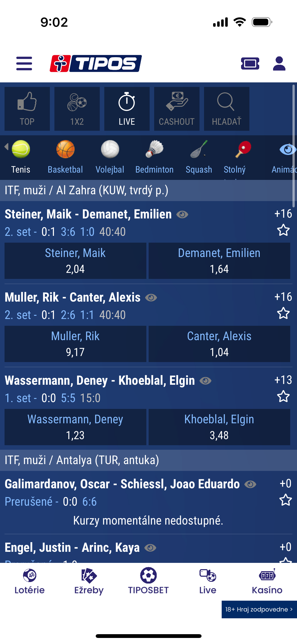 betting app live matches