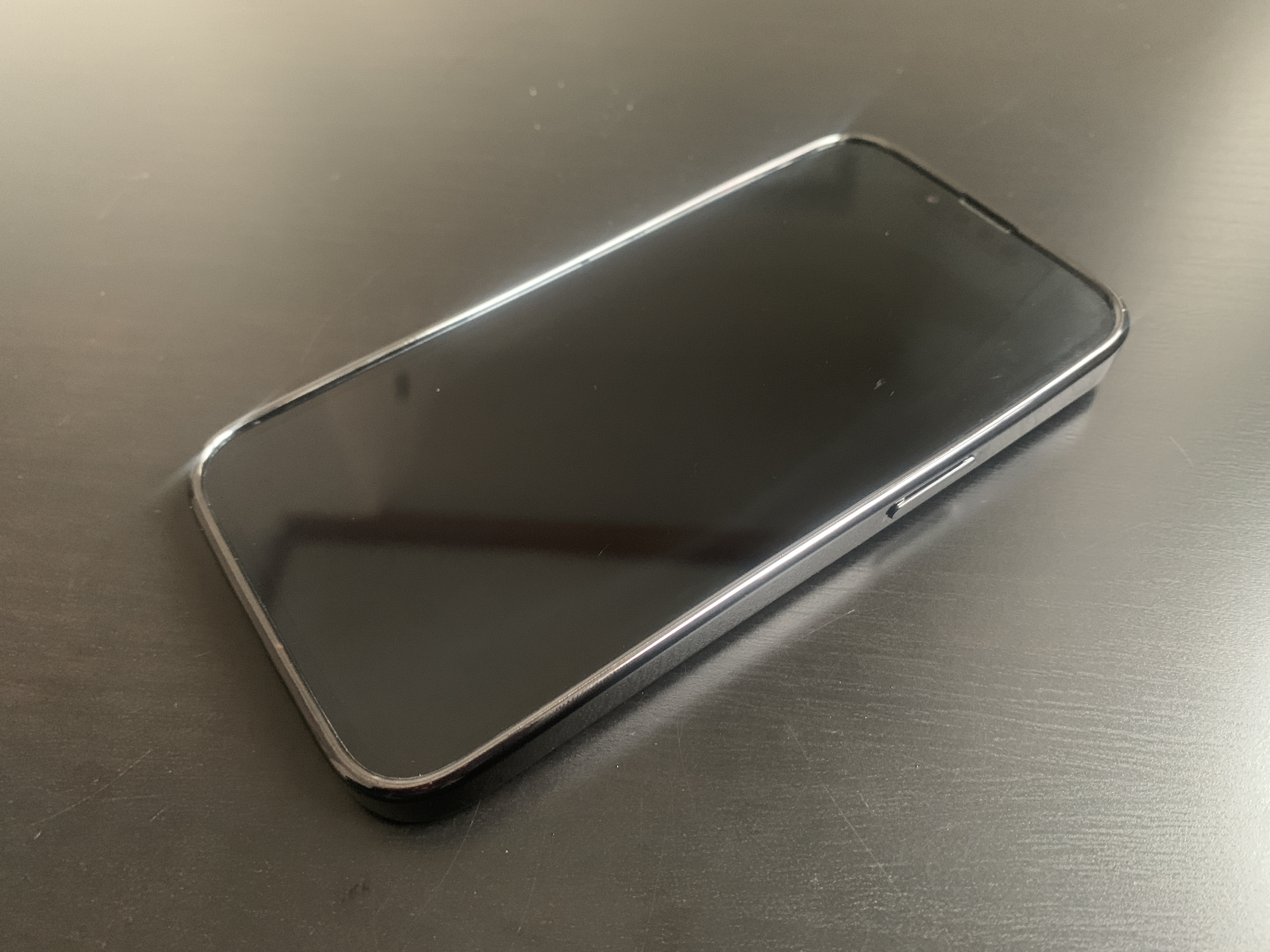 black smartphone screen