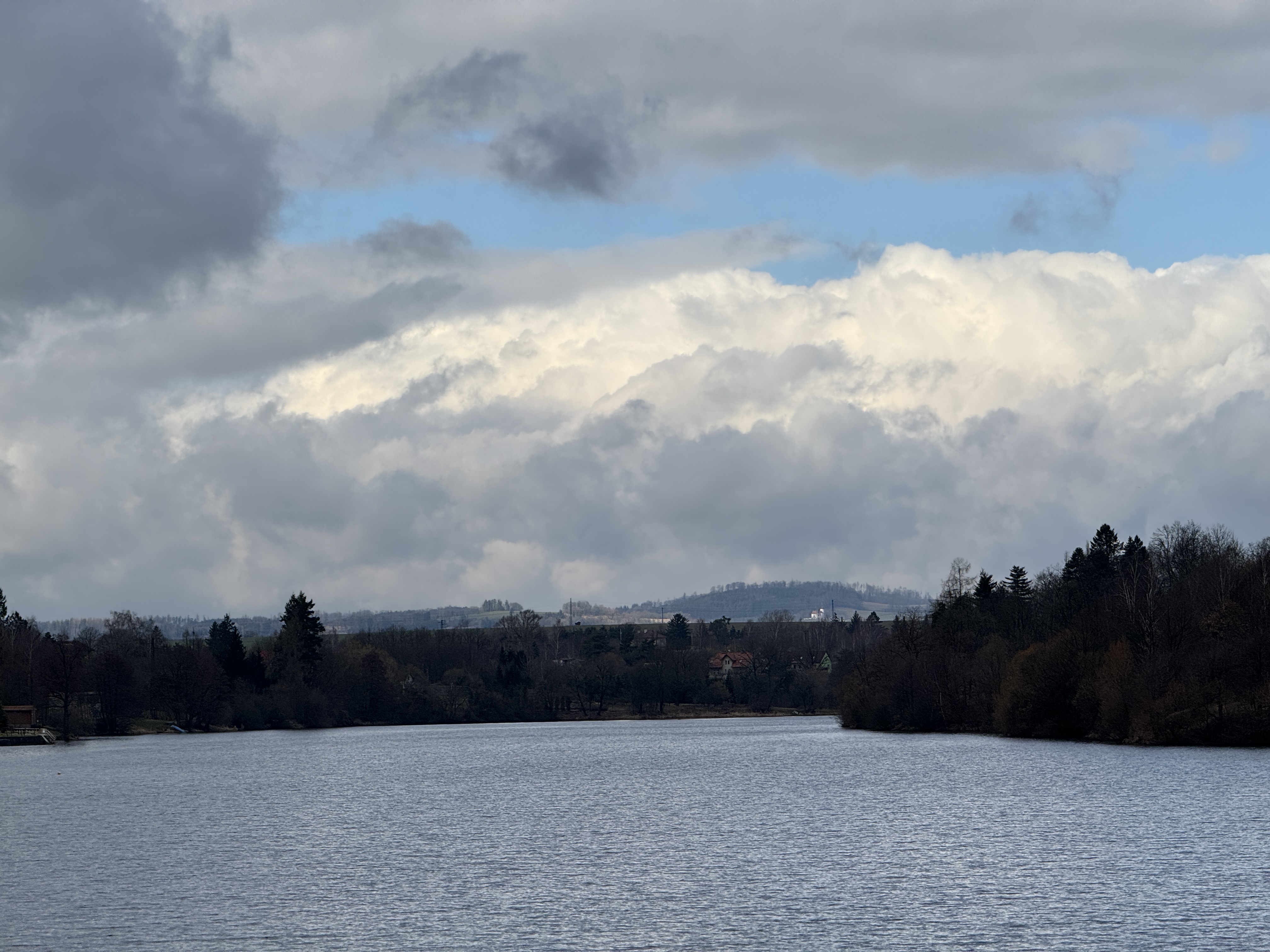 calm river under cloudy sky