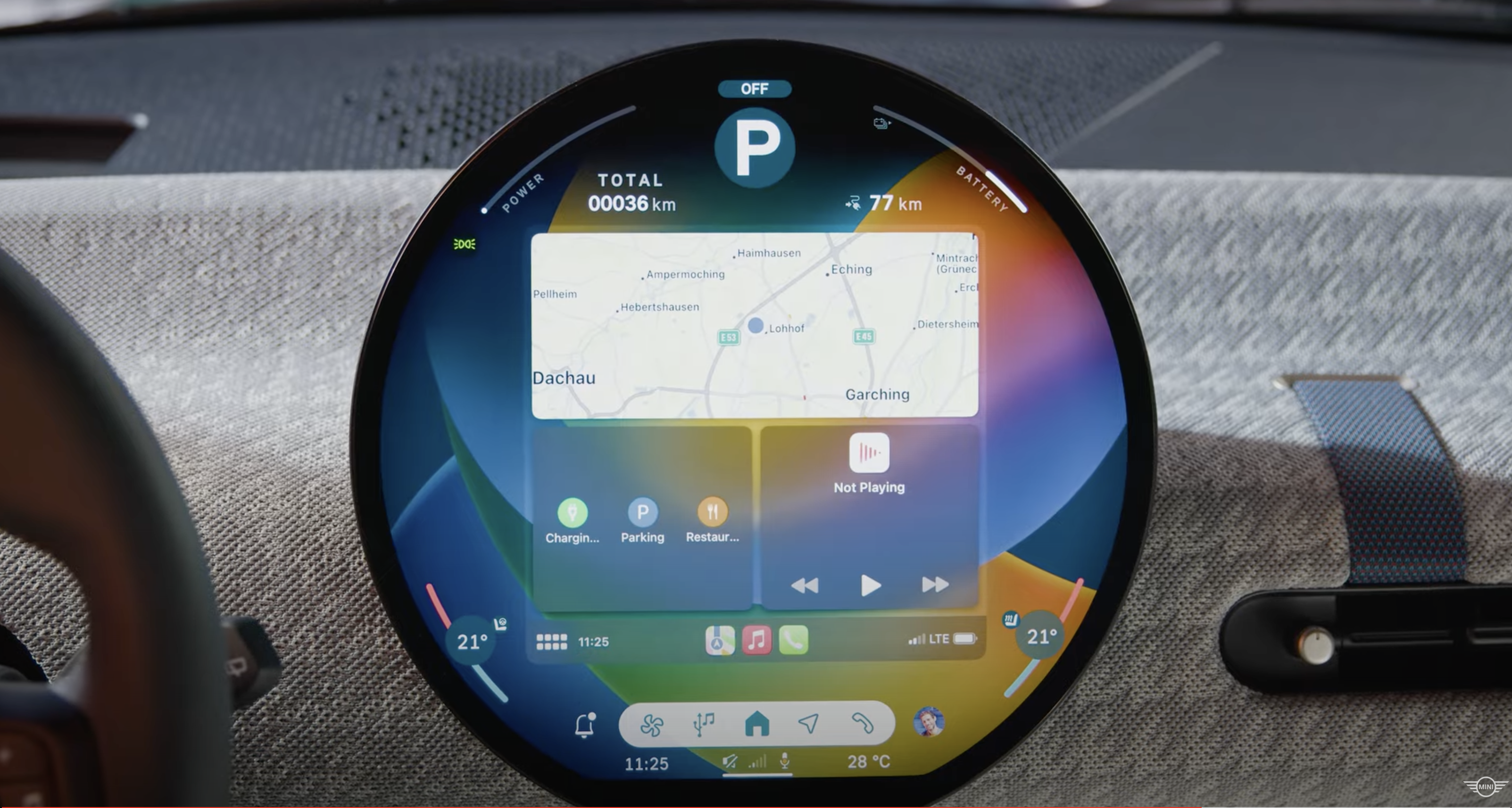 car dashboard touchscreen display