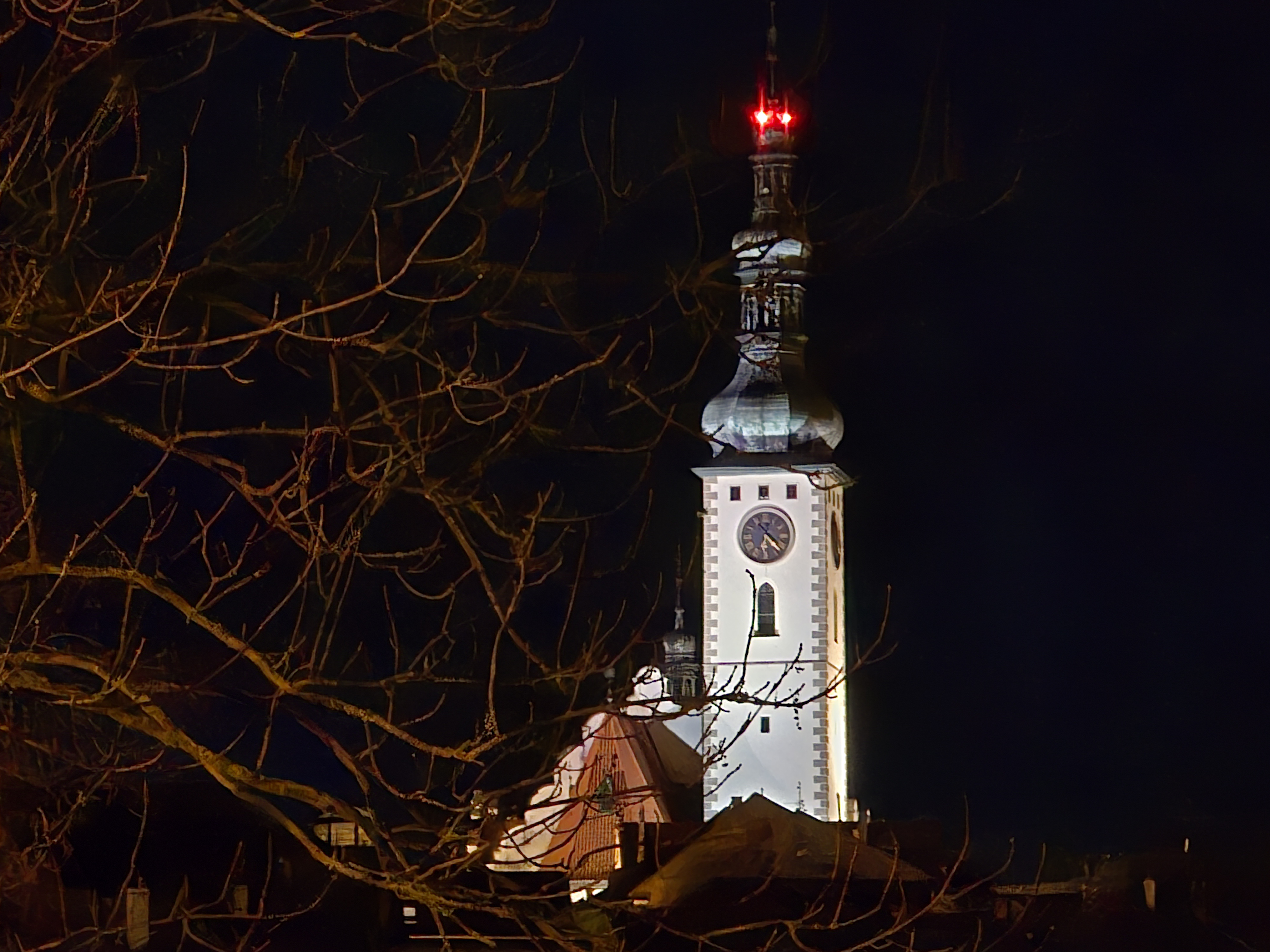 church tower night