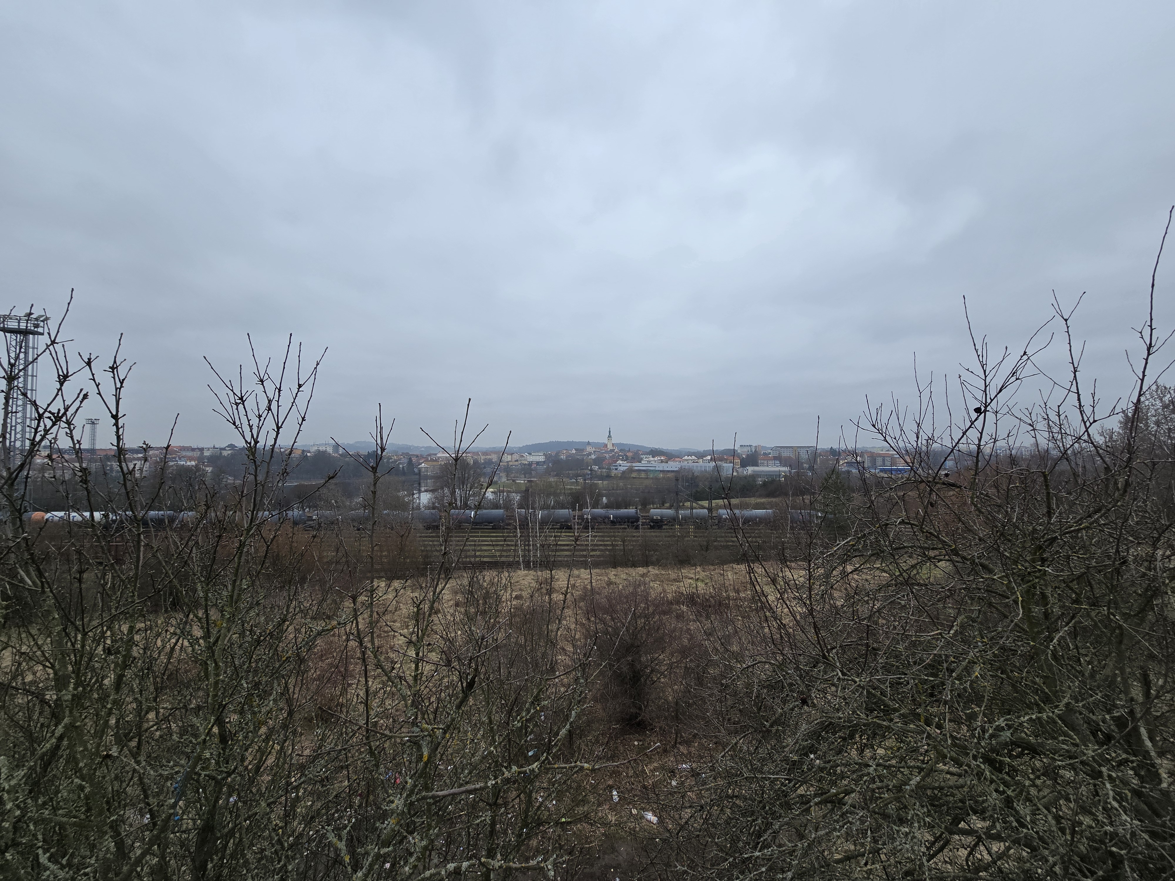 cityscape view railway