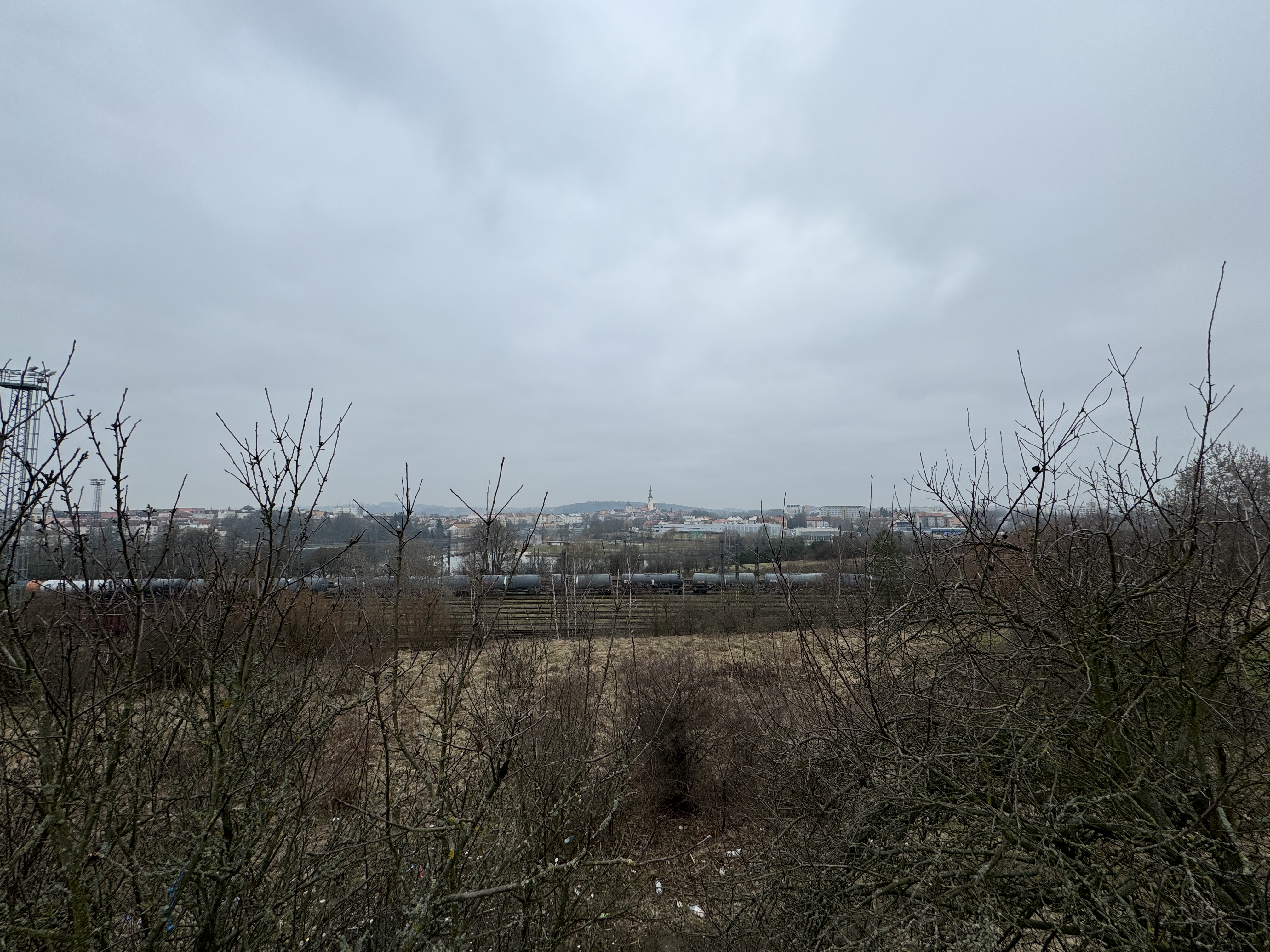 cityscape with train