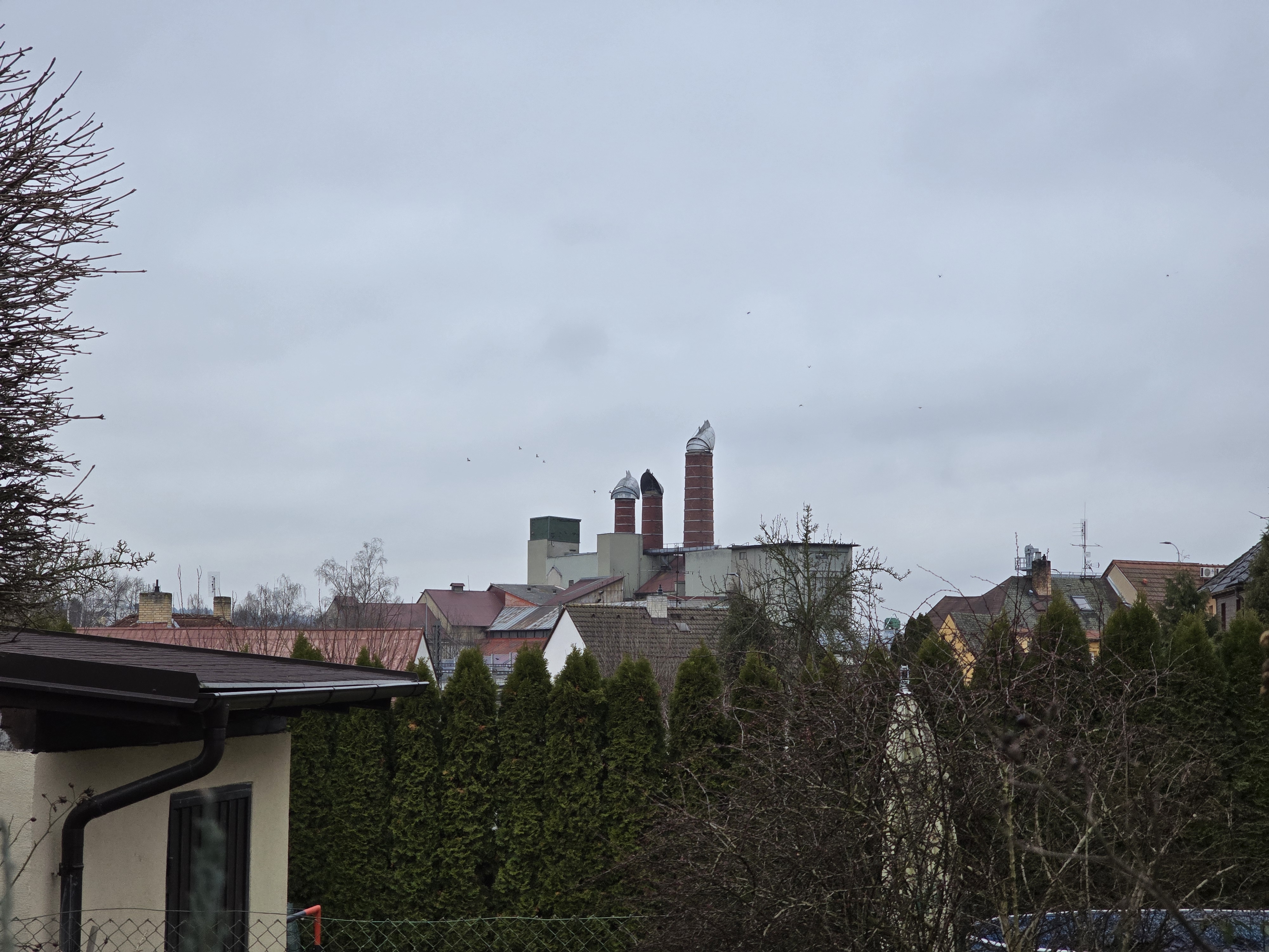 close up industrial chimneys