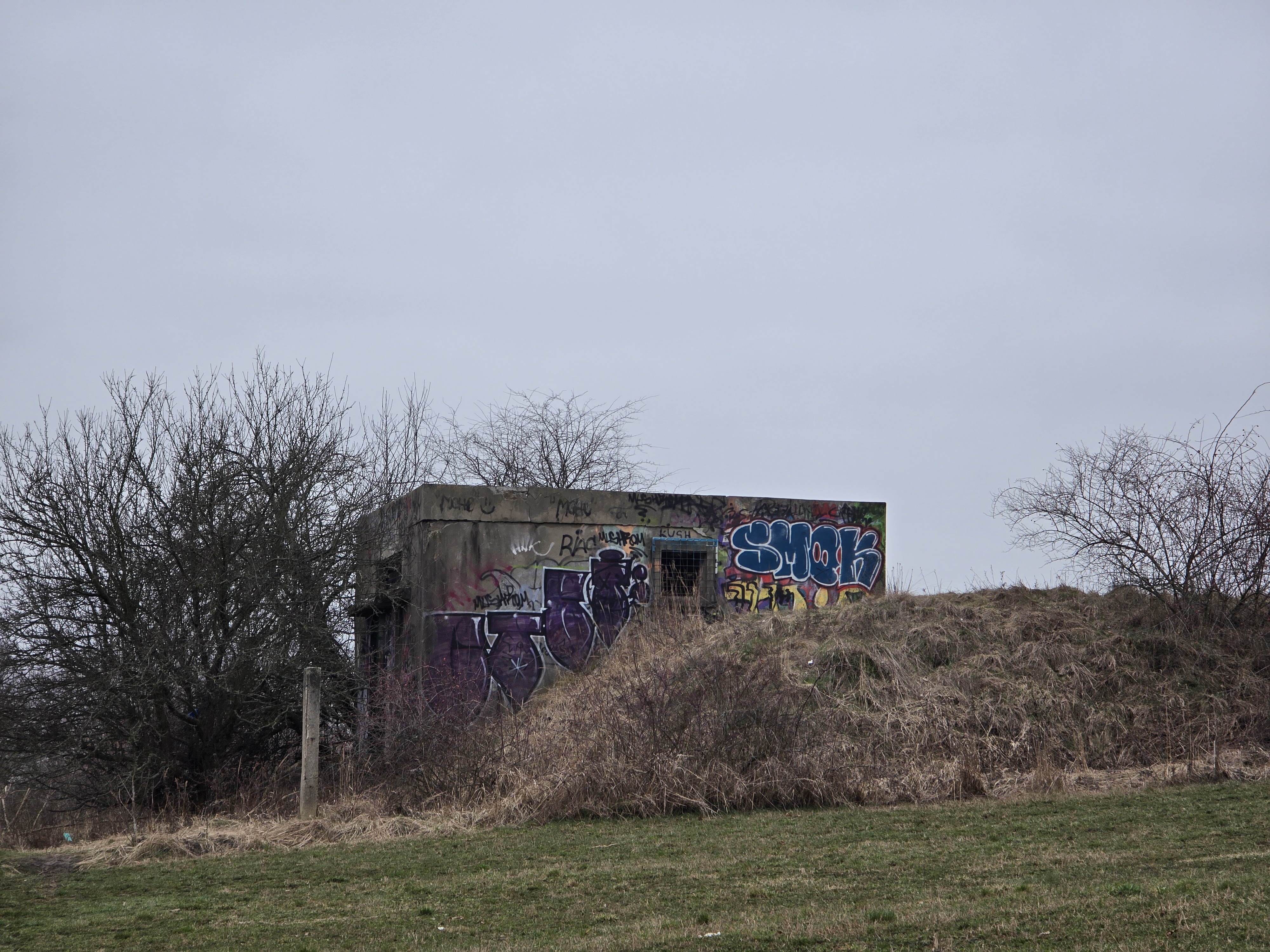 closeup graffiti bunker