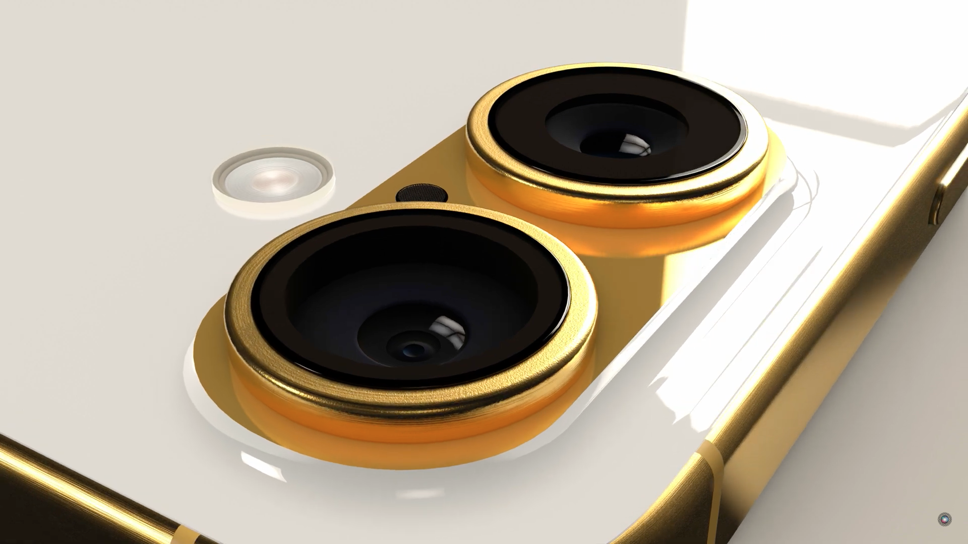 gold smartphone camera closeup