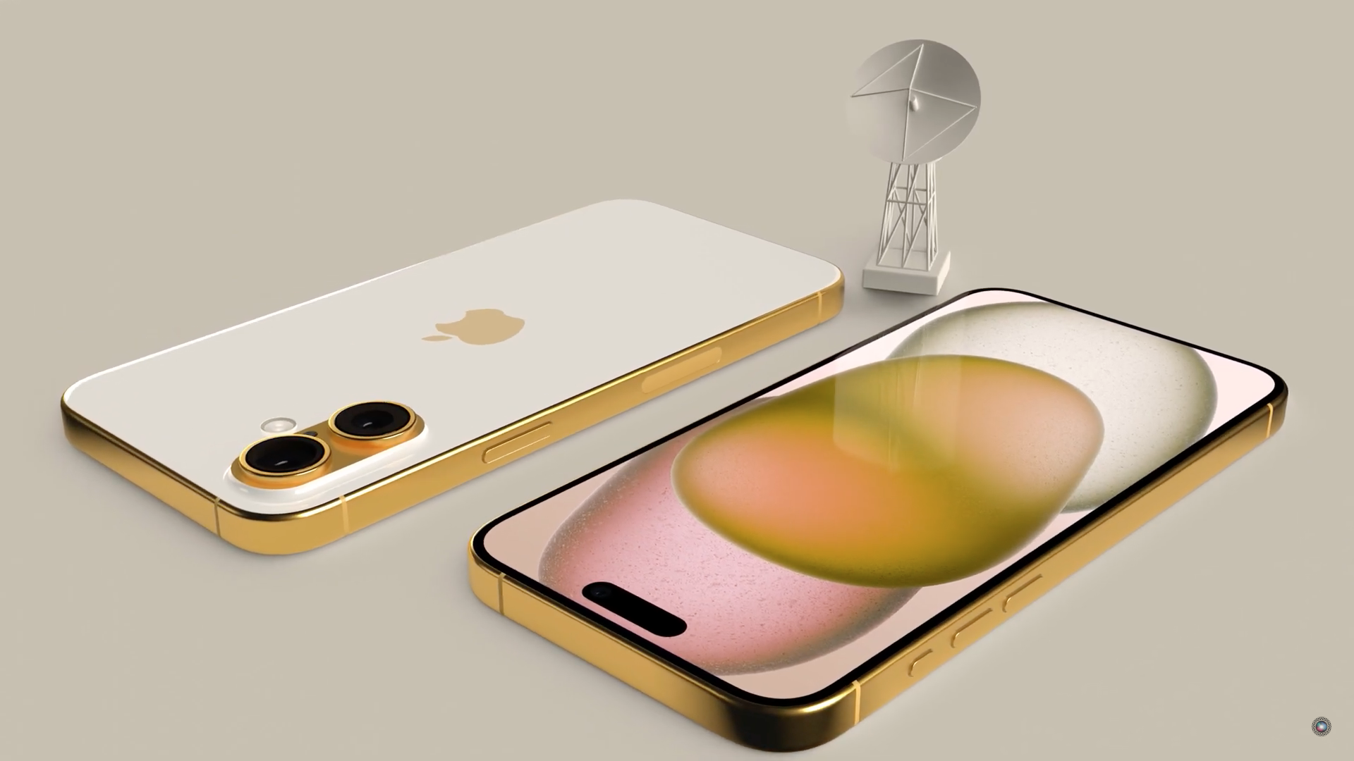 gold smartphone front and back