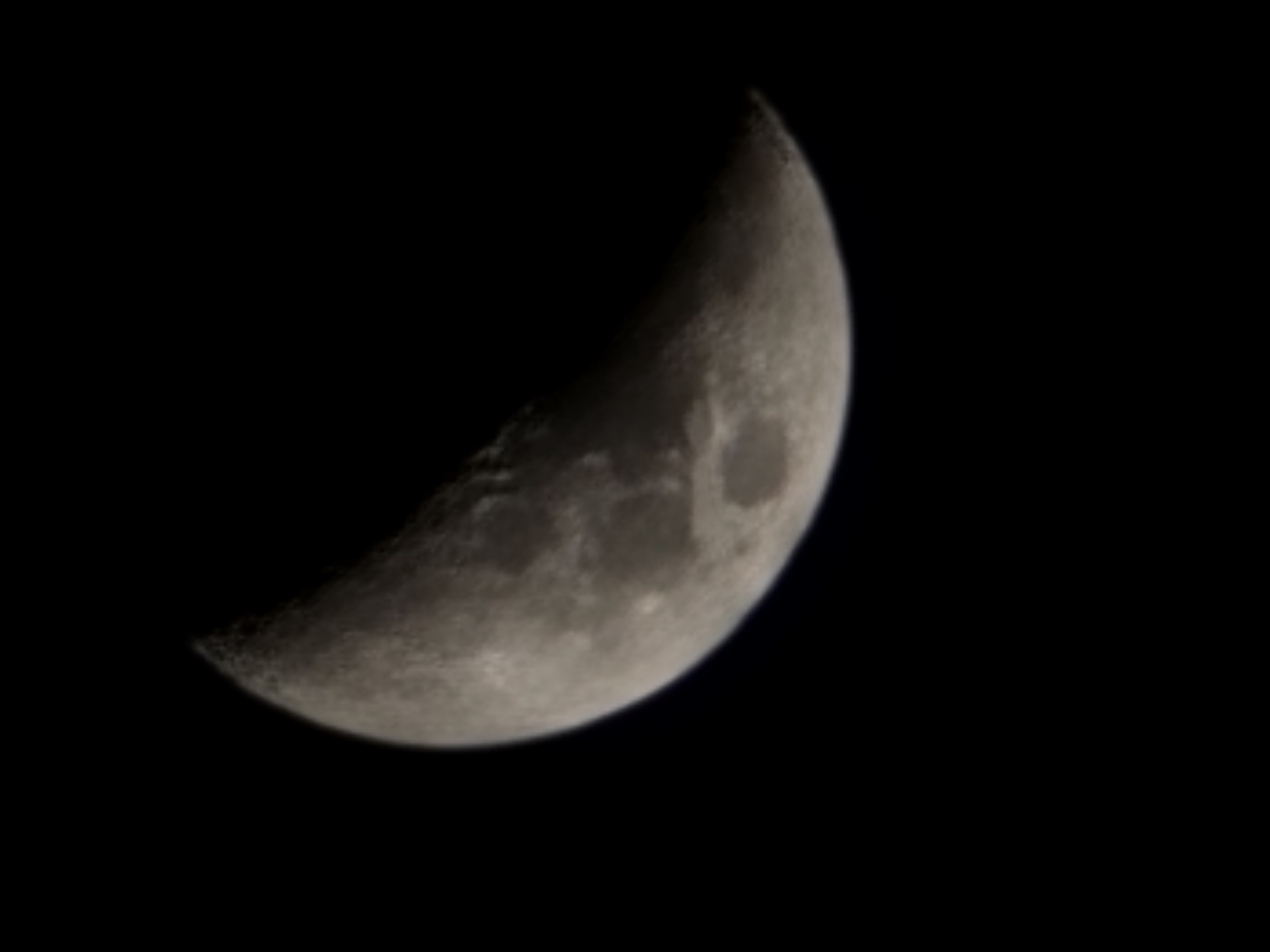 half moon in night sky