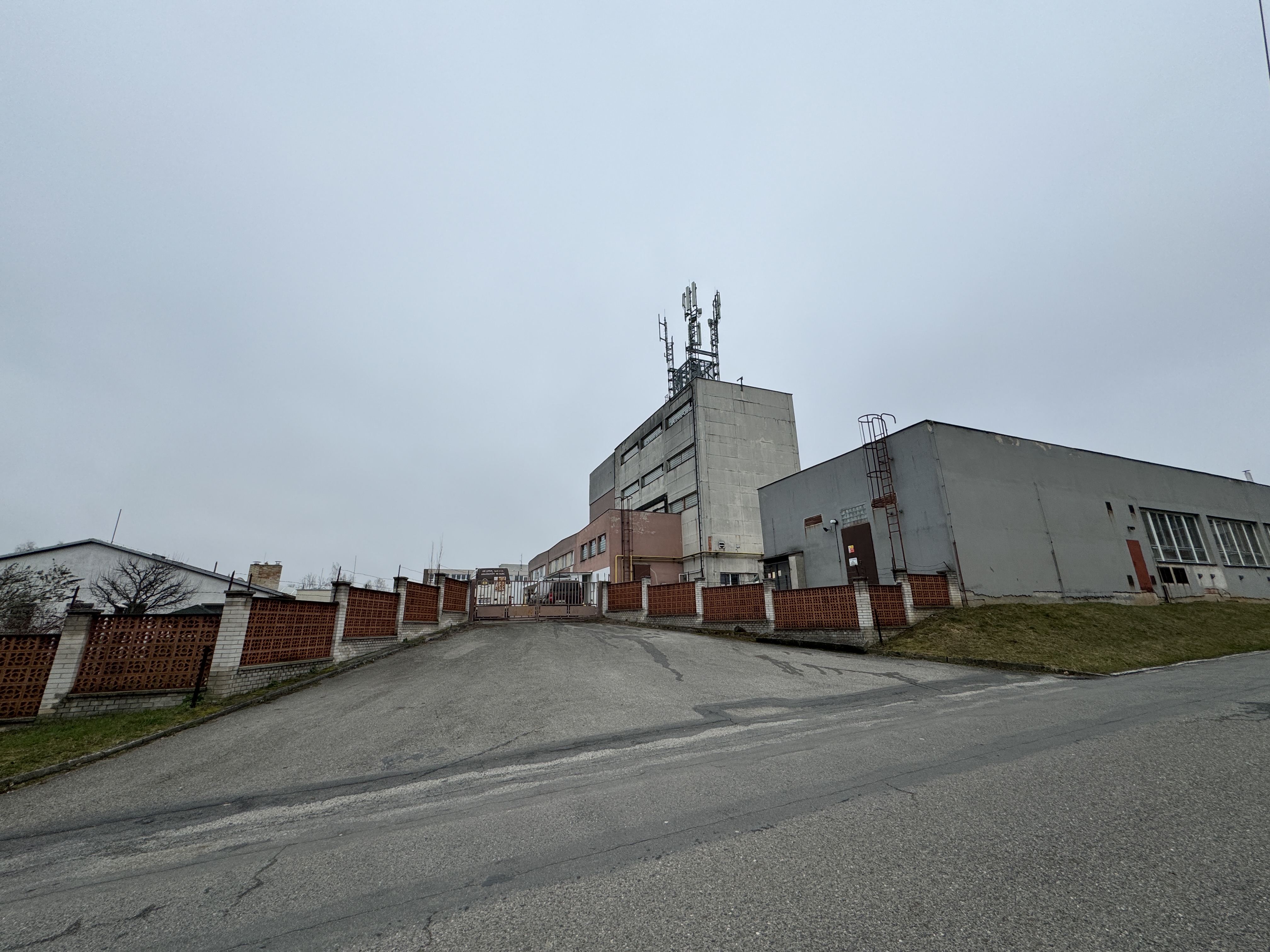 industrial building with antenna