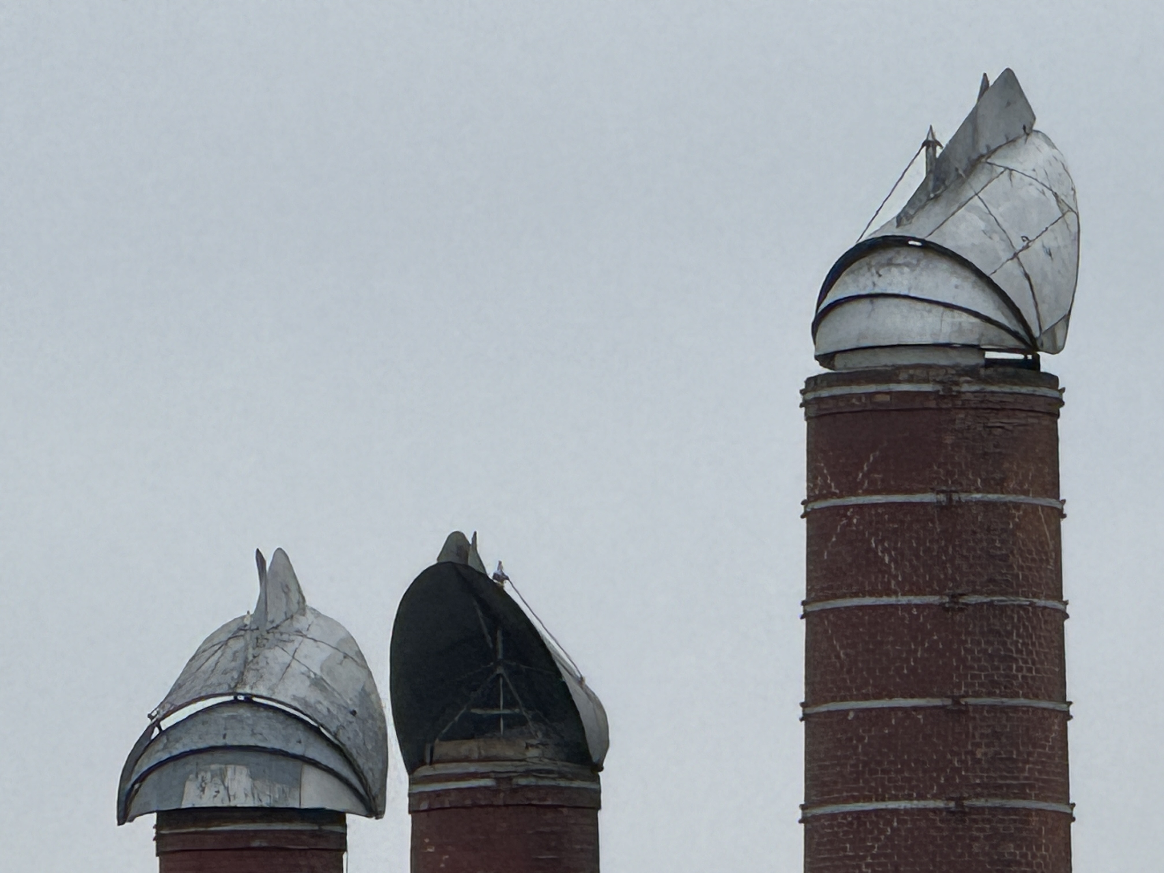 industrial chimneys closeup