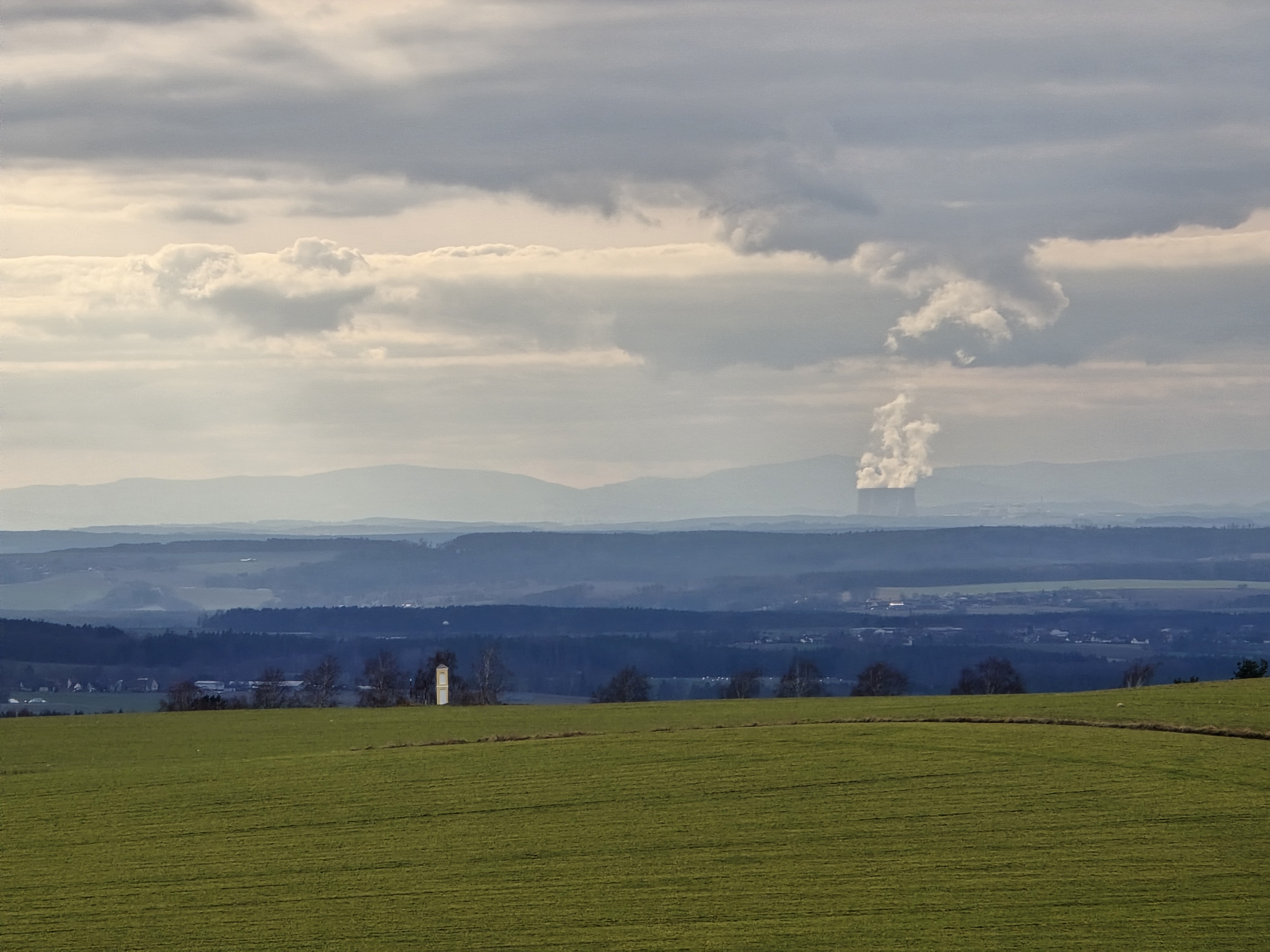 landscape with smoke stack