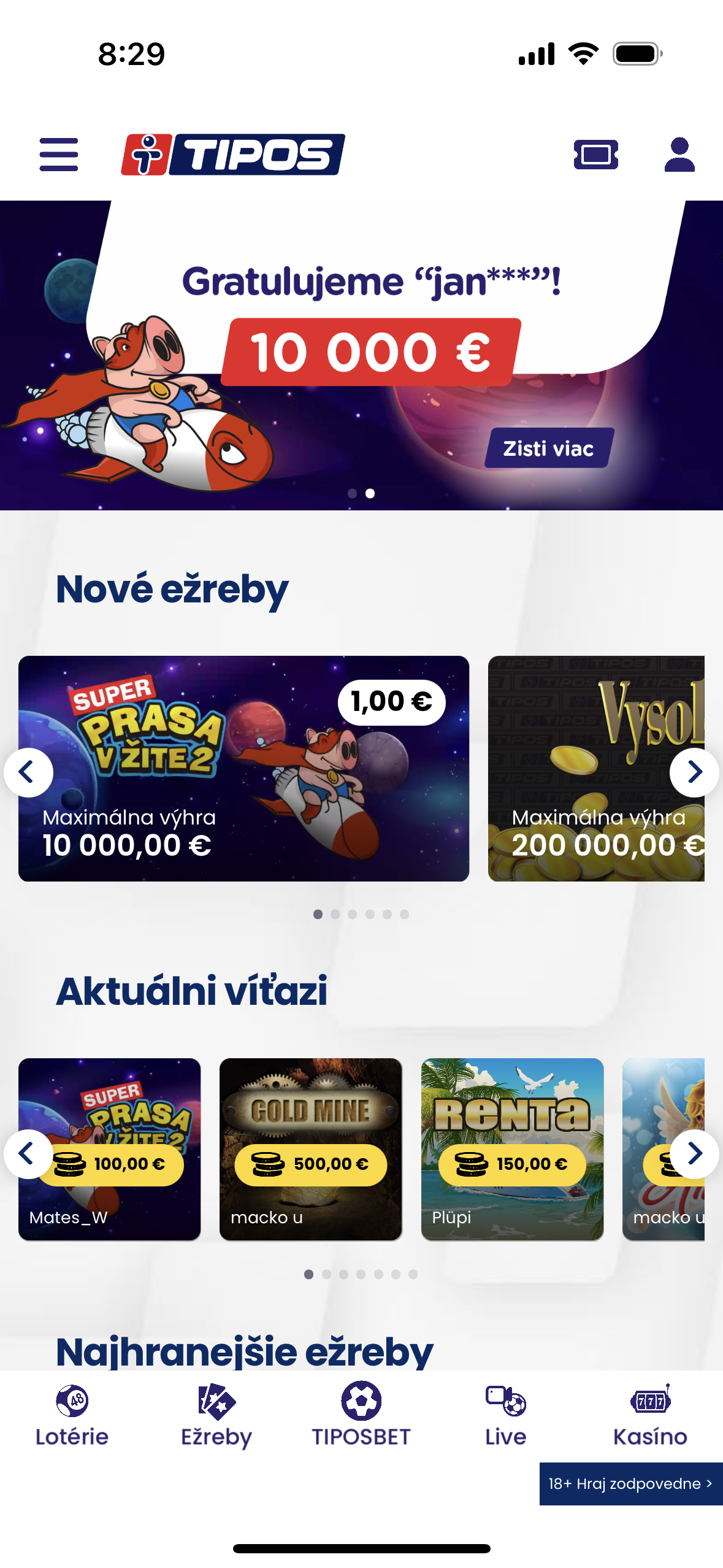 lottery app winner announcement