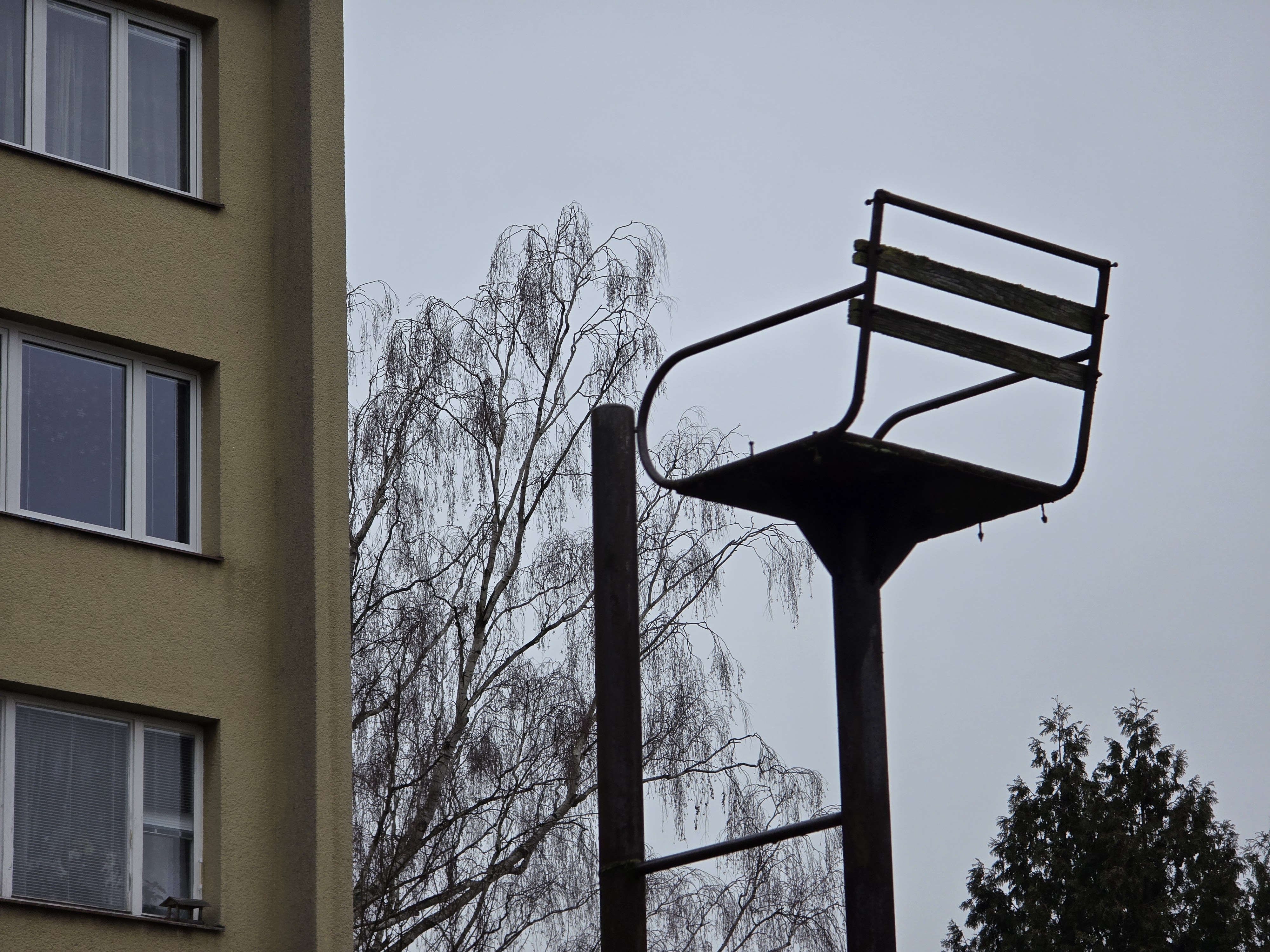 old basketball hoop apartment