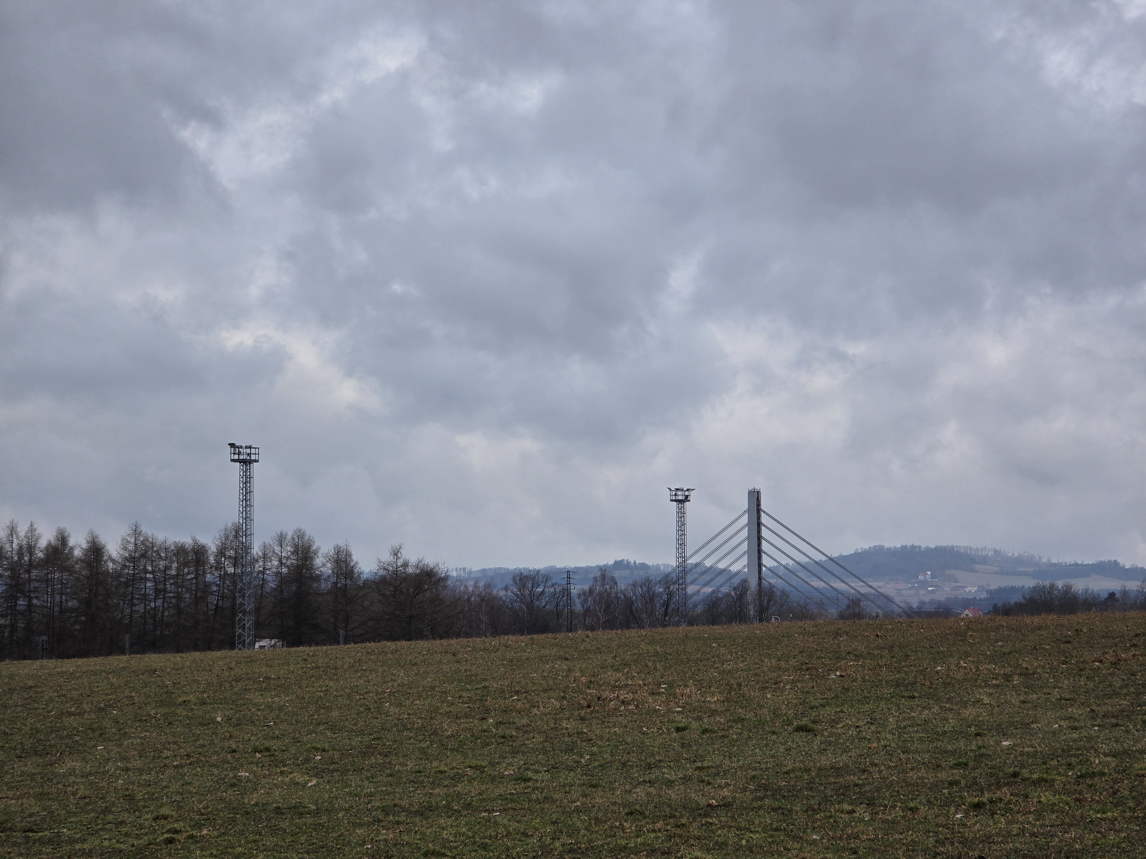 open field bridge towers