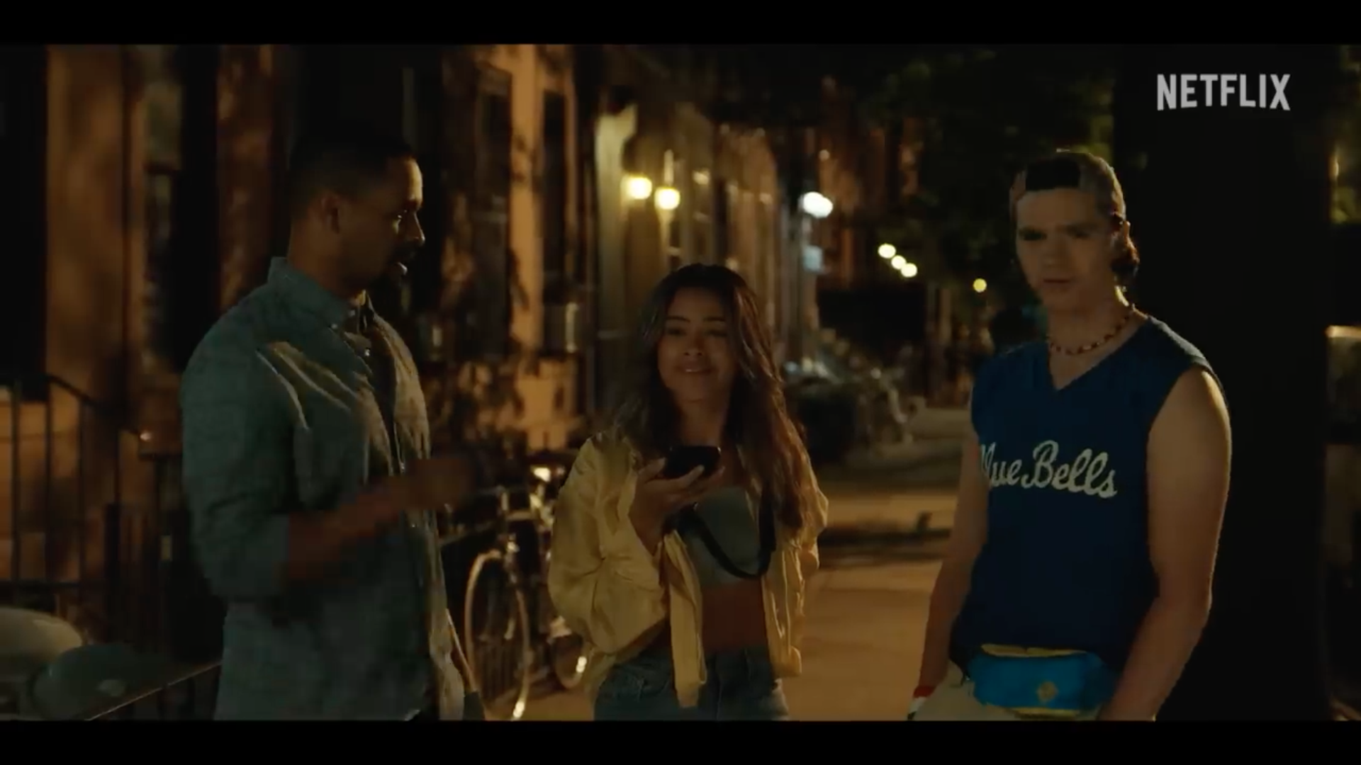 people talking at night